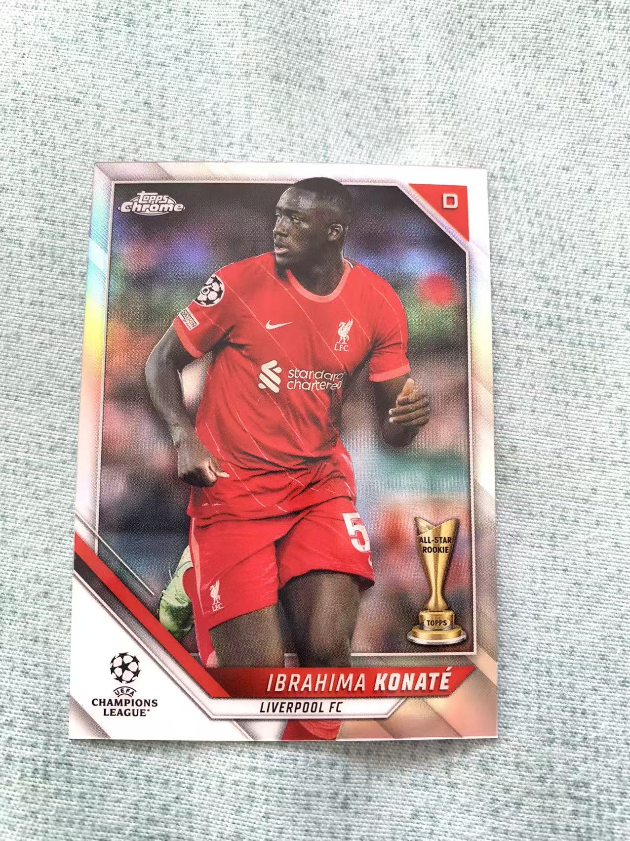 2022 Topps Chrome Ibrahima Konate 科纳特 利物浦 银折 折射 欧冠