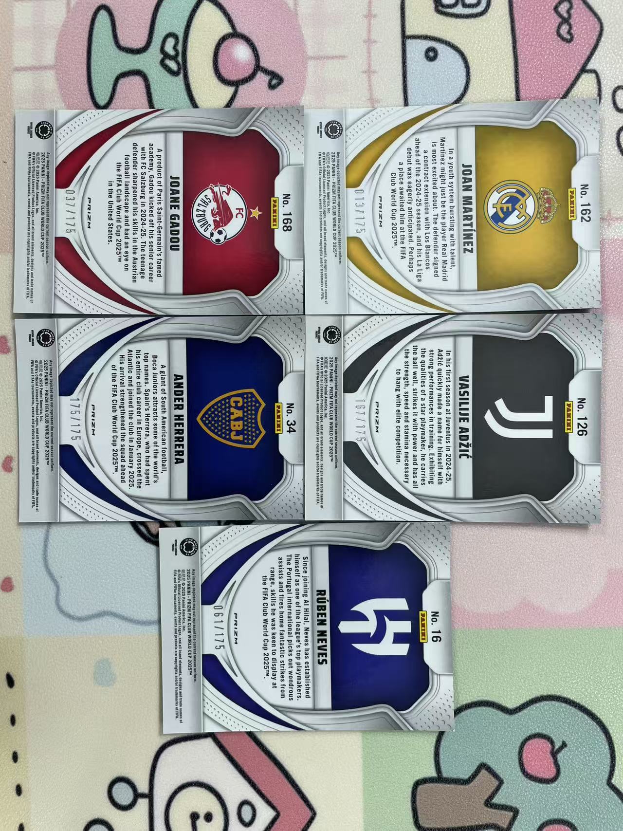 2025 Panini Prizm FIFA Club World Cup lot 新秀 皇马带队 蓝折 特卡 lot 175编 打包一图 不保卡品【猴哥】