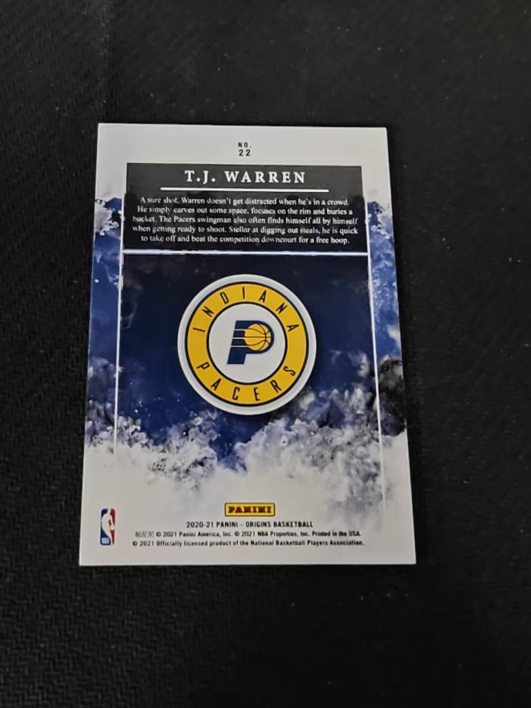 【可合并,不累计】2020-21 Panini Origins TJ Warren 步行者 TJ 沃伦 闪卡 起源 闪卡 99编 划痕 边角瑕疵