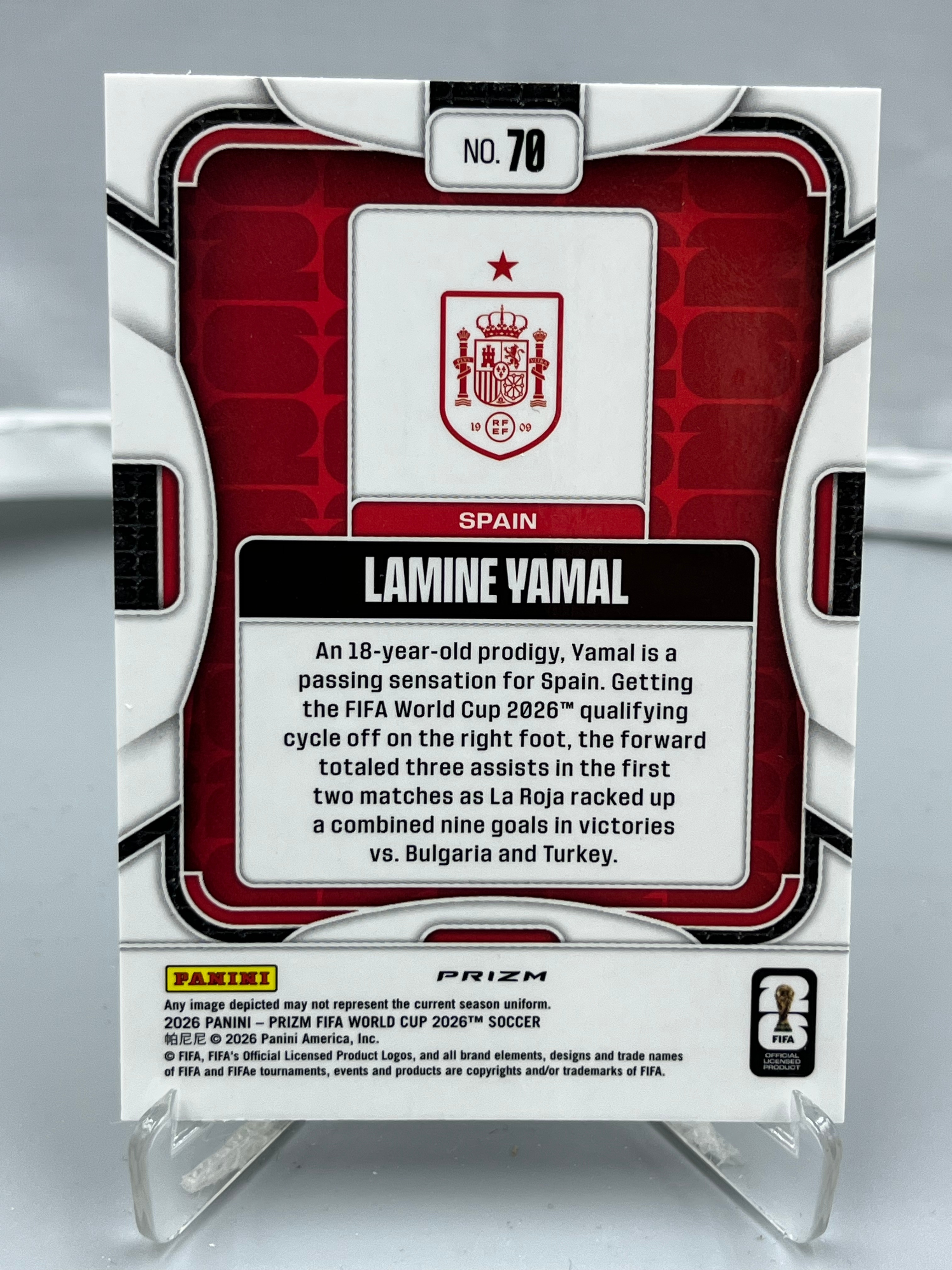 2026 Panini Prizm World Cup Lamine Yamal 世界杯PZ 拉明 亚马尔 西班牙 巴萨 巴塞罗那 银波纹折 银折 瑕疵如图【暴富 LK张】ya401