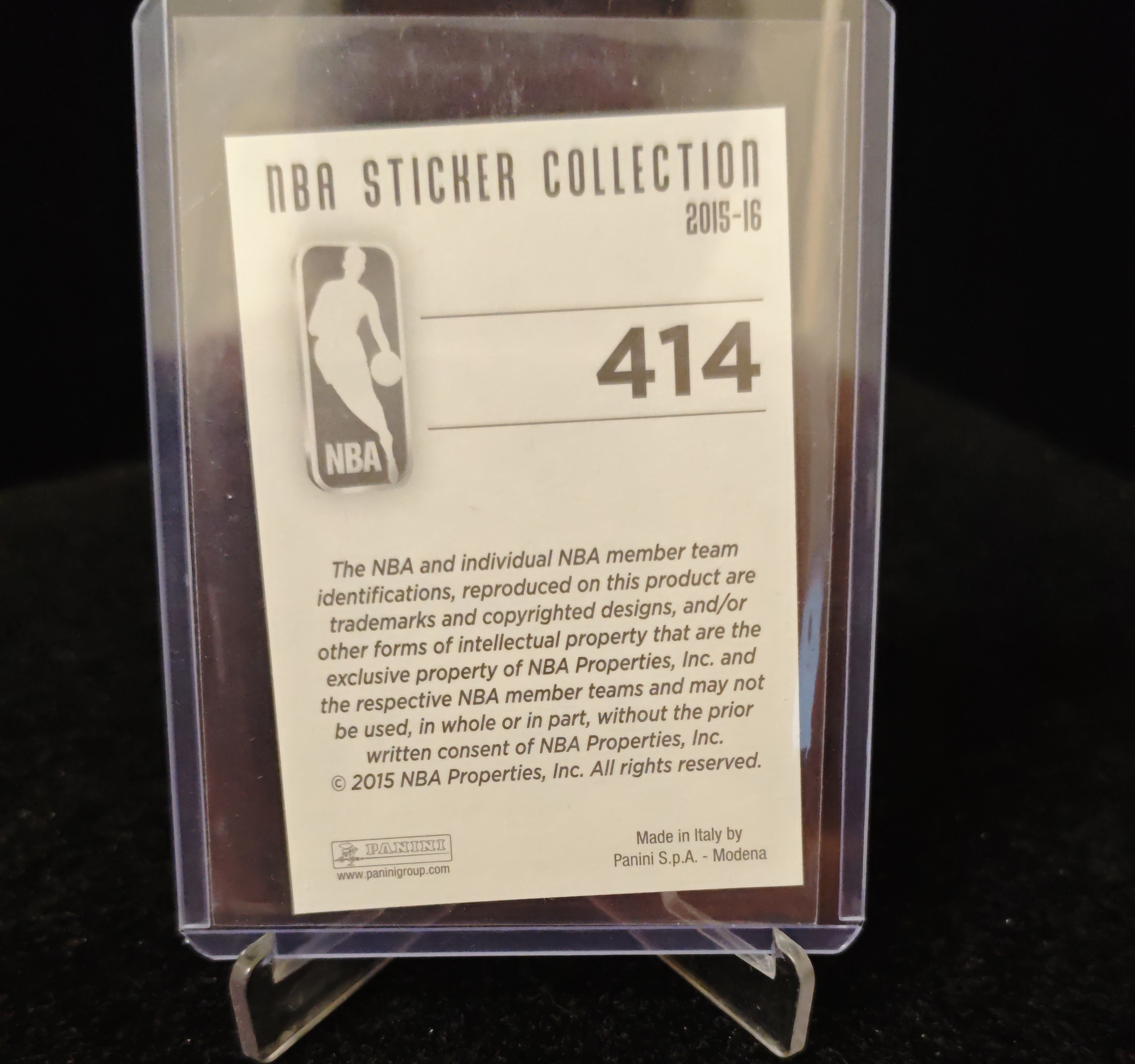 2015-16 Panini NBA Sticker Collection James Harden #414 詹姆斯哈登 登哥 大胡子 贴纸 卡品如图