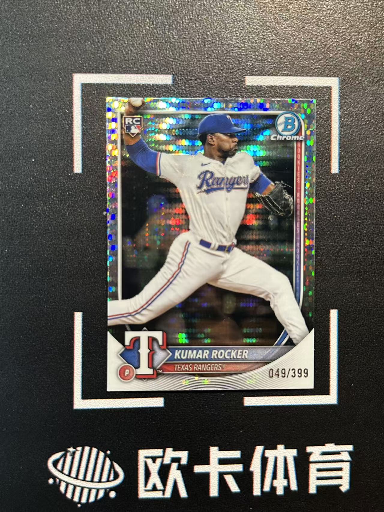 2025 Topps Bowman Chrome Kumar Rocker RC 【欧卡体育】鲍曼TC 新秀 库马尔 洛克 399编 银脉冲折 游骑兵 卡品如图(YDD)