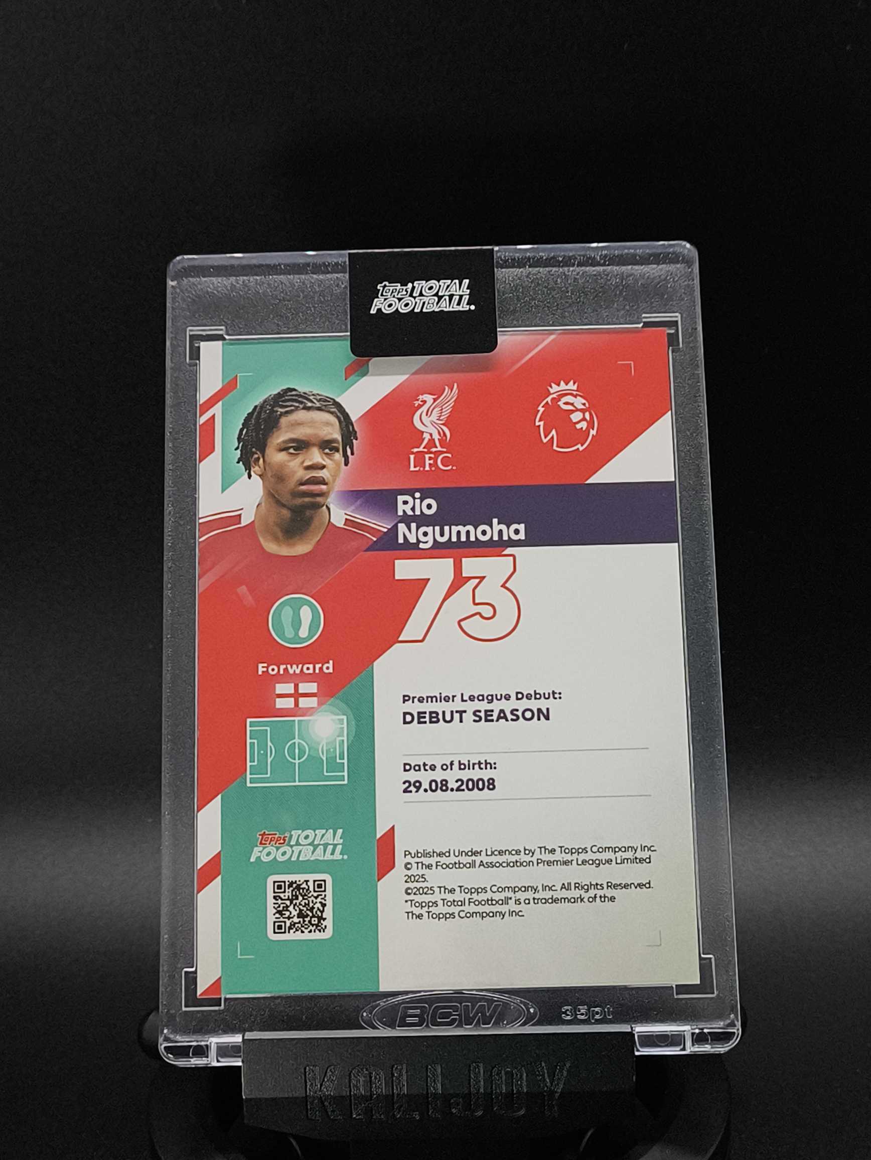 2025-26 Topps Total Football Rio Ngumoha 里奥・恩古莫哈 RC 利物浦 红军 利物浦超新星 英格兰 4/25编 英超 新秀 TTF 原封砖