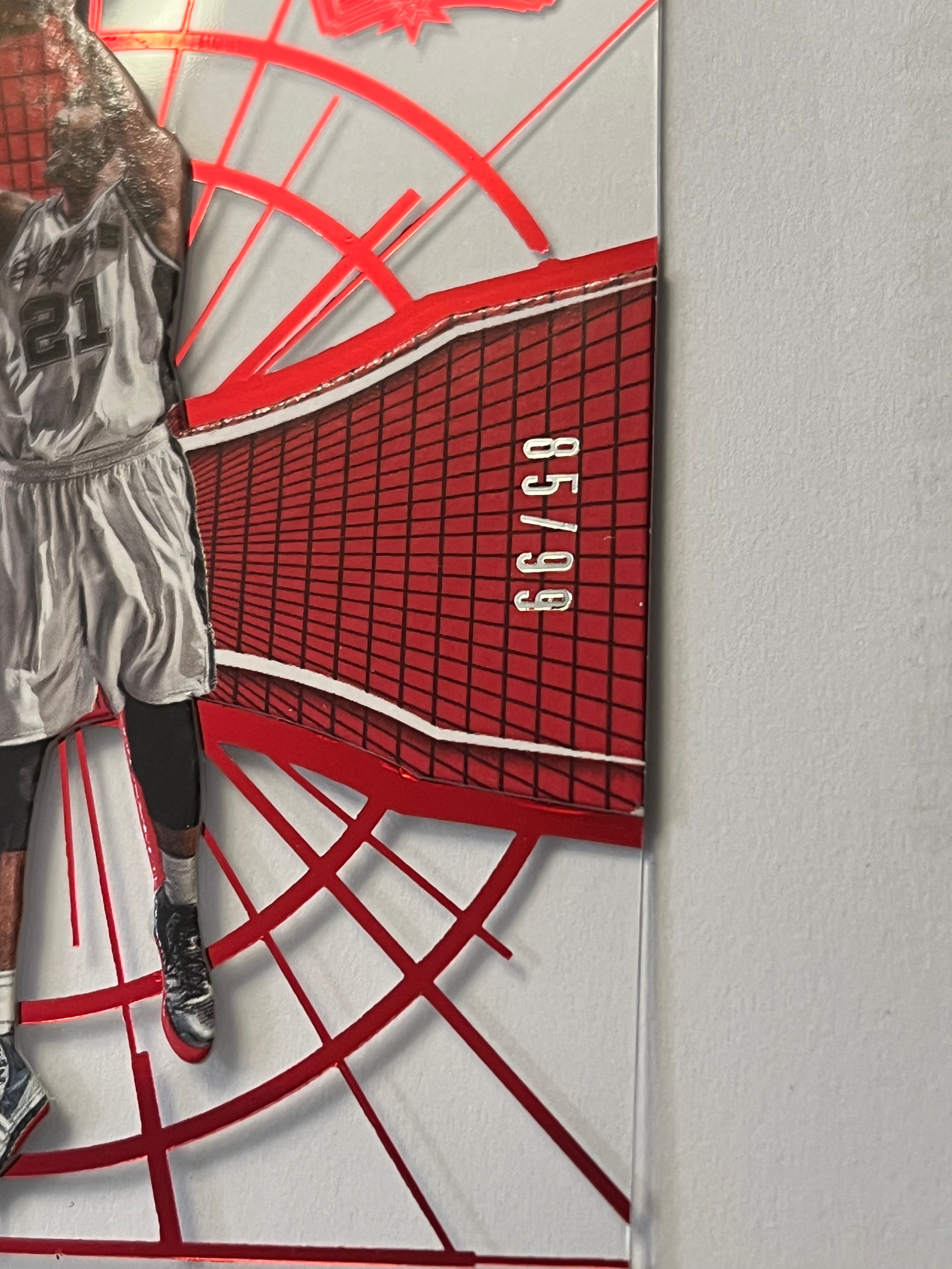 2015-16 Panini Clear Vision Tim Duncan 蒂姆 邓肯 石佛 马刺【带编 85/99 透明胶片 STANDOUTS 特卡】【边角瑕疵如图 介意勿拍】#1200