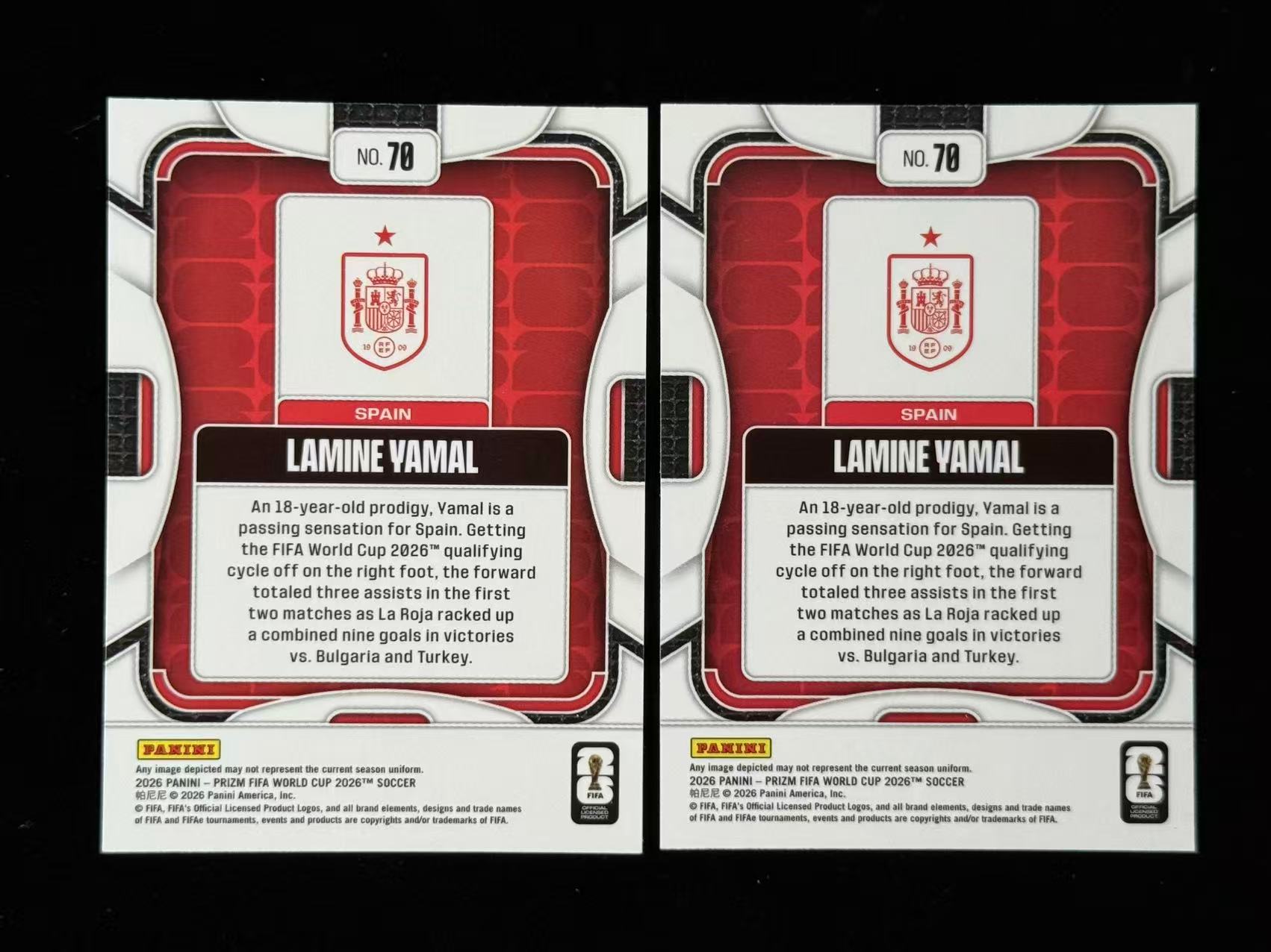 2026 Panini 拉明 亚马尔 西班牙 巴萨 世界杯PZ base 一图打包出售 卡品不保 #KEITH# 720