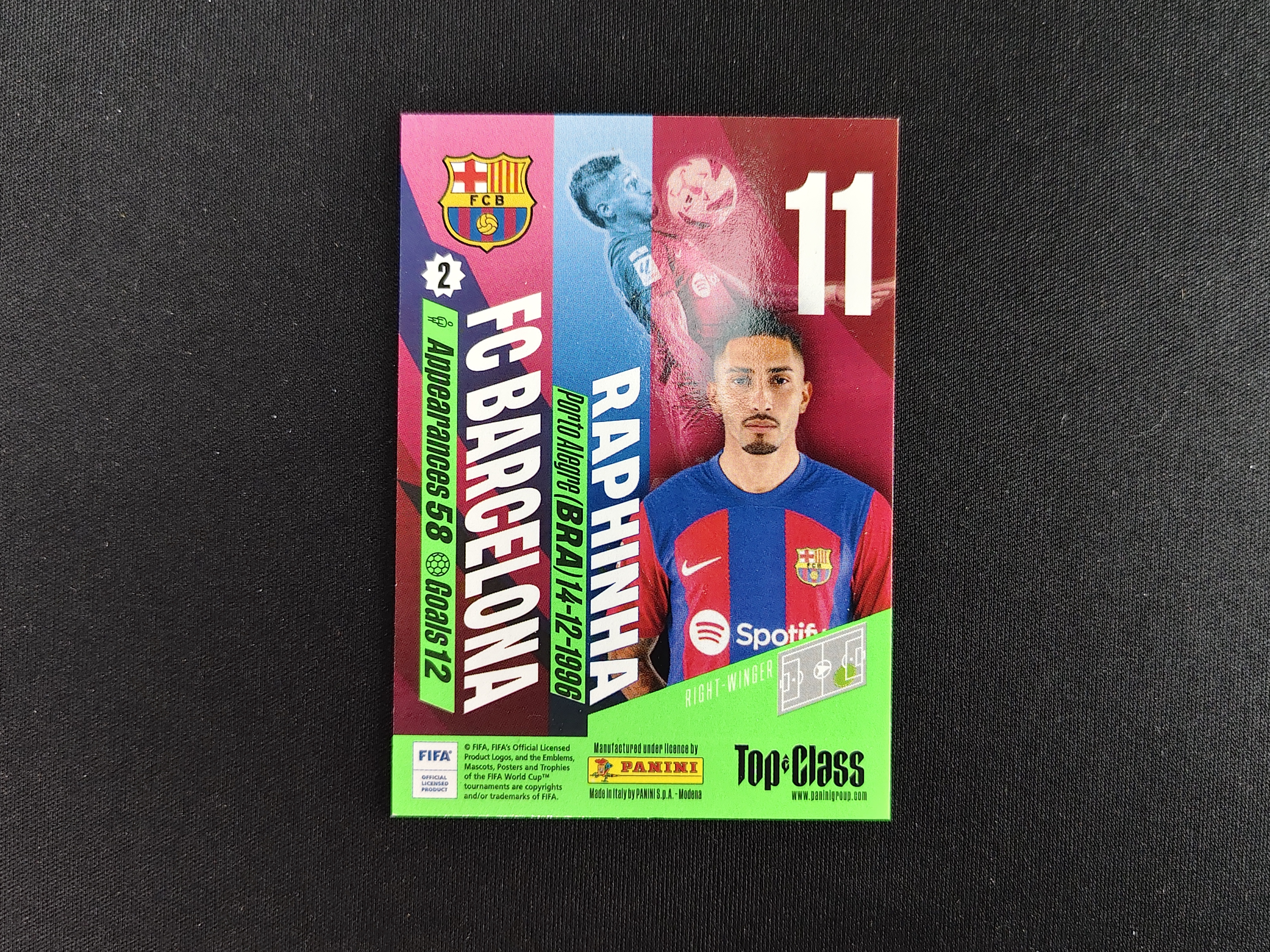 2025 Panini Top Class Raphinha TC【免费接代拍】巴萨 拉菲尼亚 球场快照 实卡精美 卡品如图