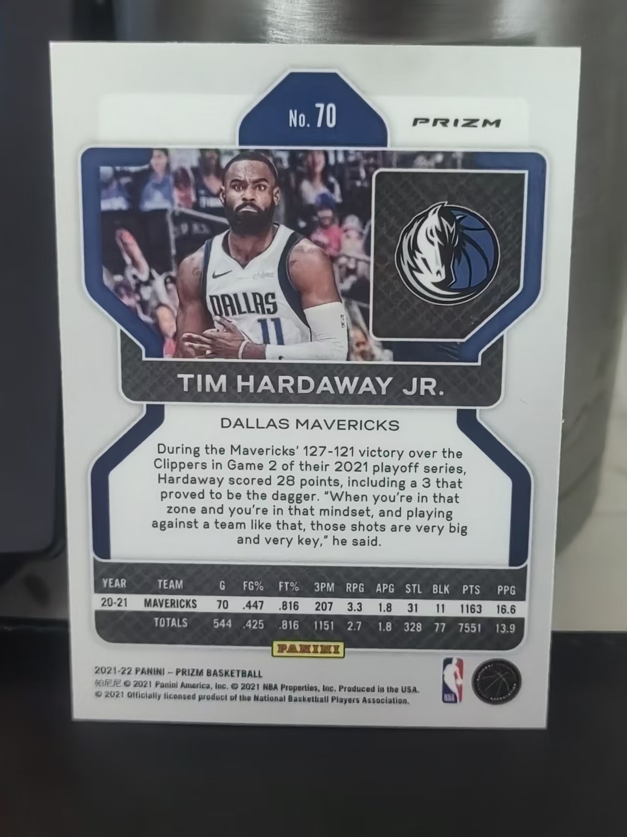 2021-22 Panini Prizm Tim Hardaway Jr. PZ hyper折 小蒂姆 哈达威 独行侠 篮 白边白角 不保卡品 卡品如图