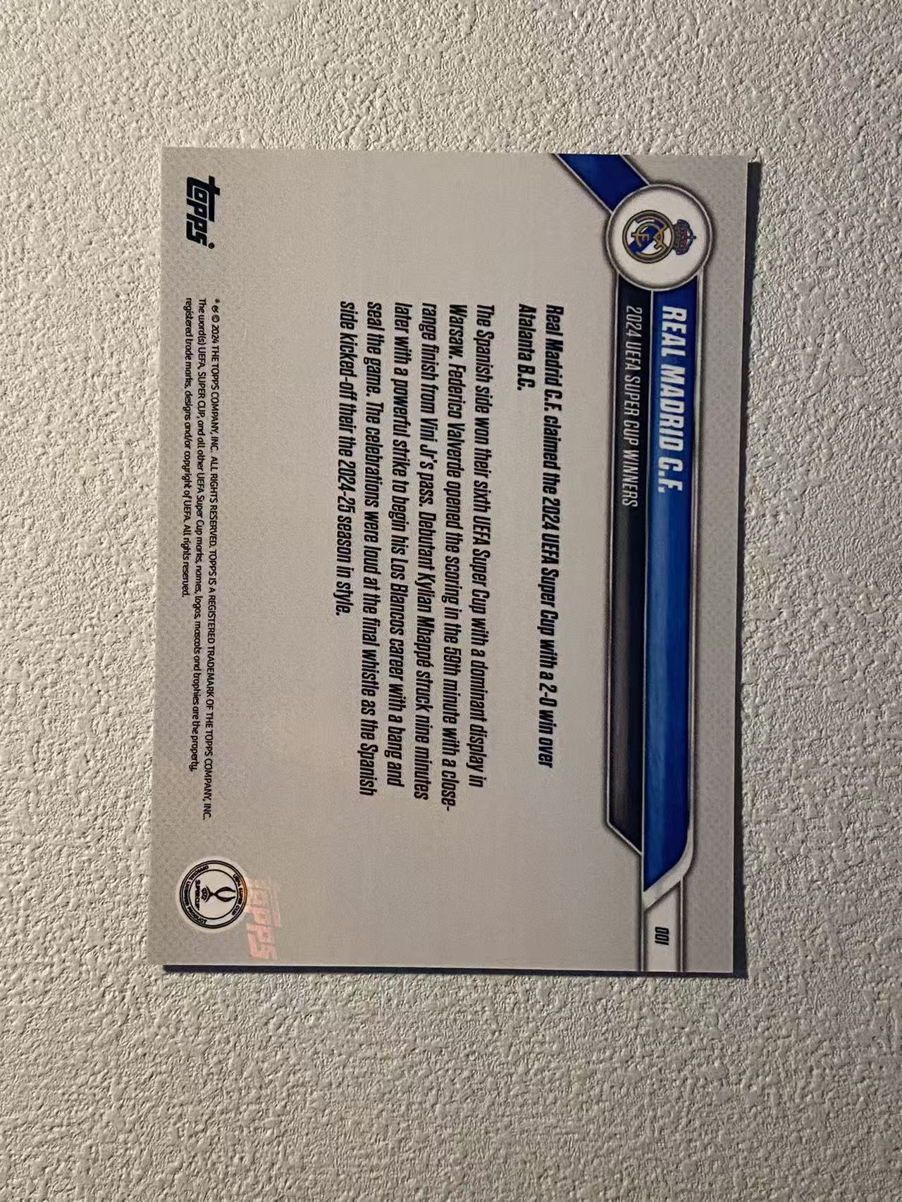 2022 Topps now Real Madrid 欧冠now 时刻 皇马 欧洲超级杯 冠军时刻 全队合影 收藏必备 第三张