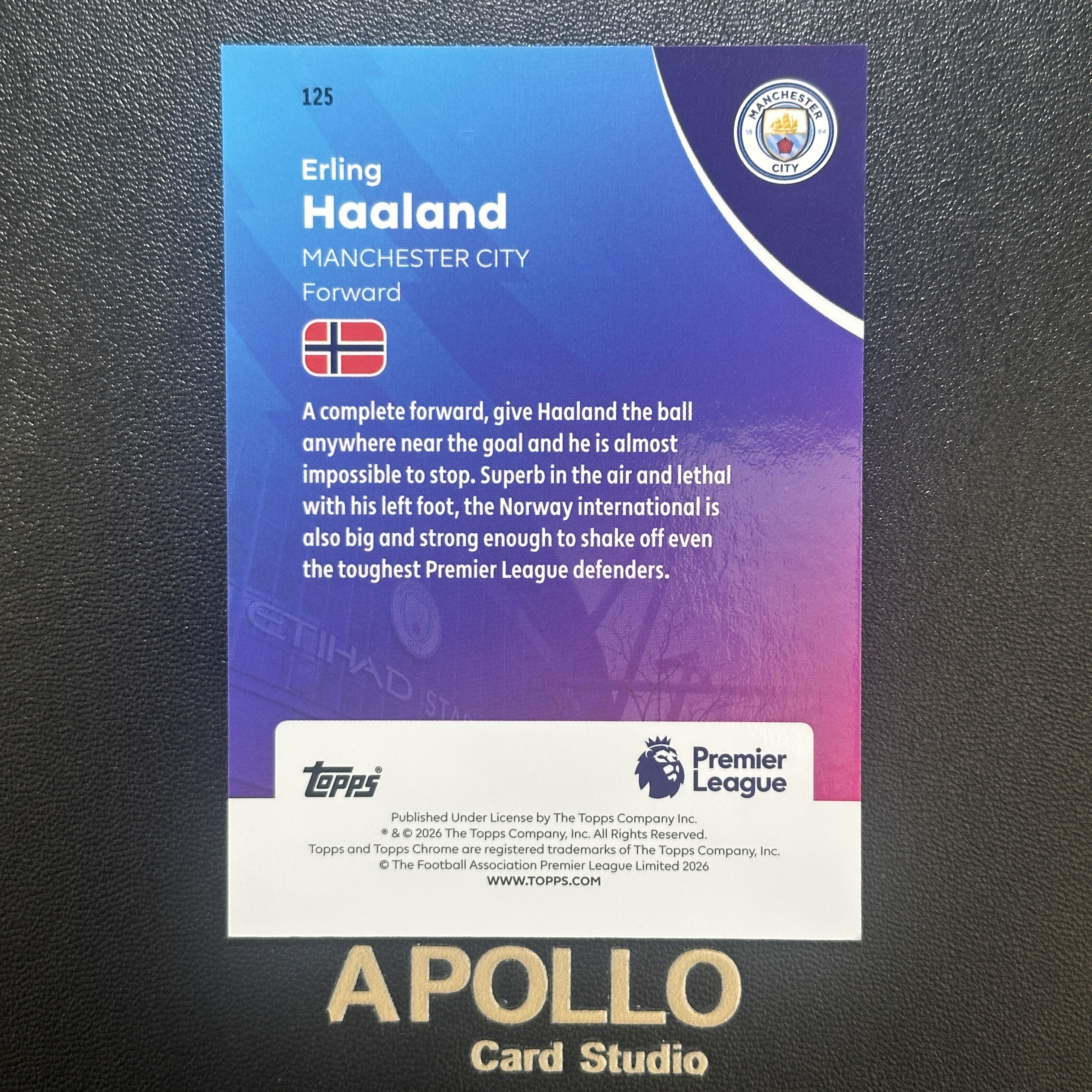 2025-26 Topps Chrome Erling Haaland 哈兰德 英超TC 曼城 官方兑换代金券 卡品如图#Chan