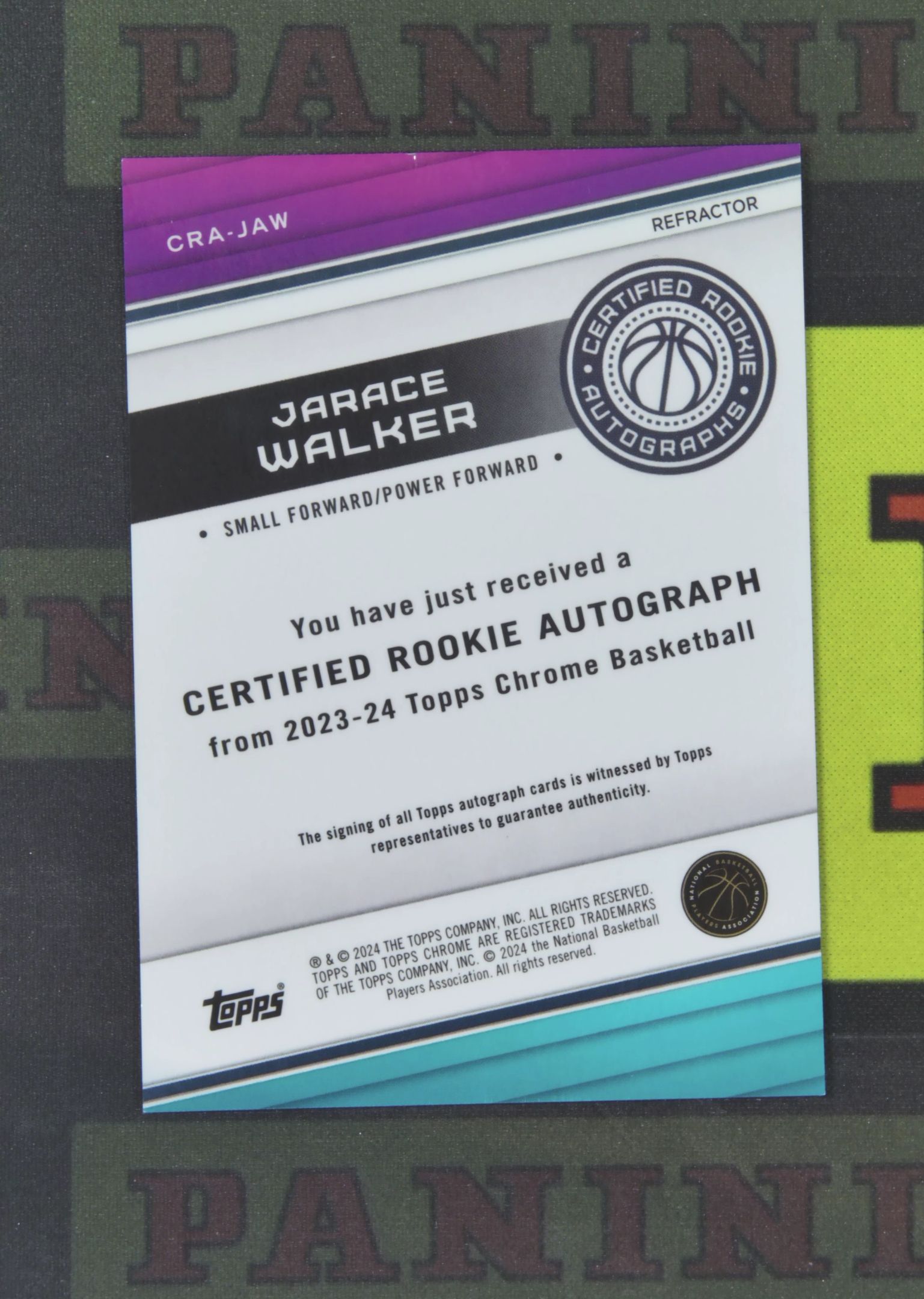 2023-24 Topps Chrome Jarace Walker RC Nirvana Project 贾雷斯 沃克 步行者 新秀 签字 银折 折射 TC 卡品如图 收藏必备 zz001