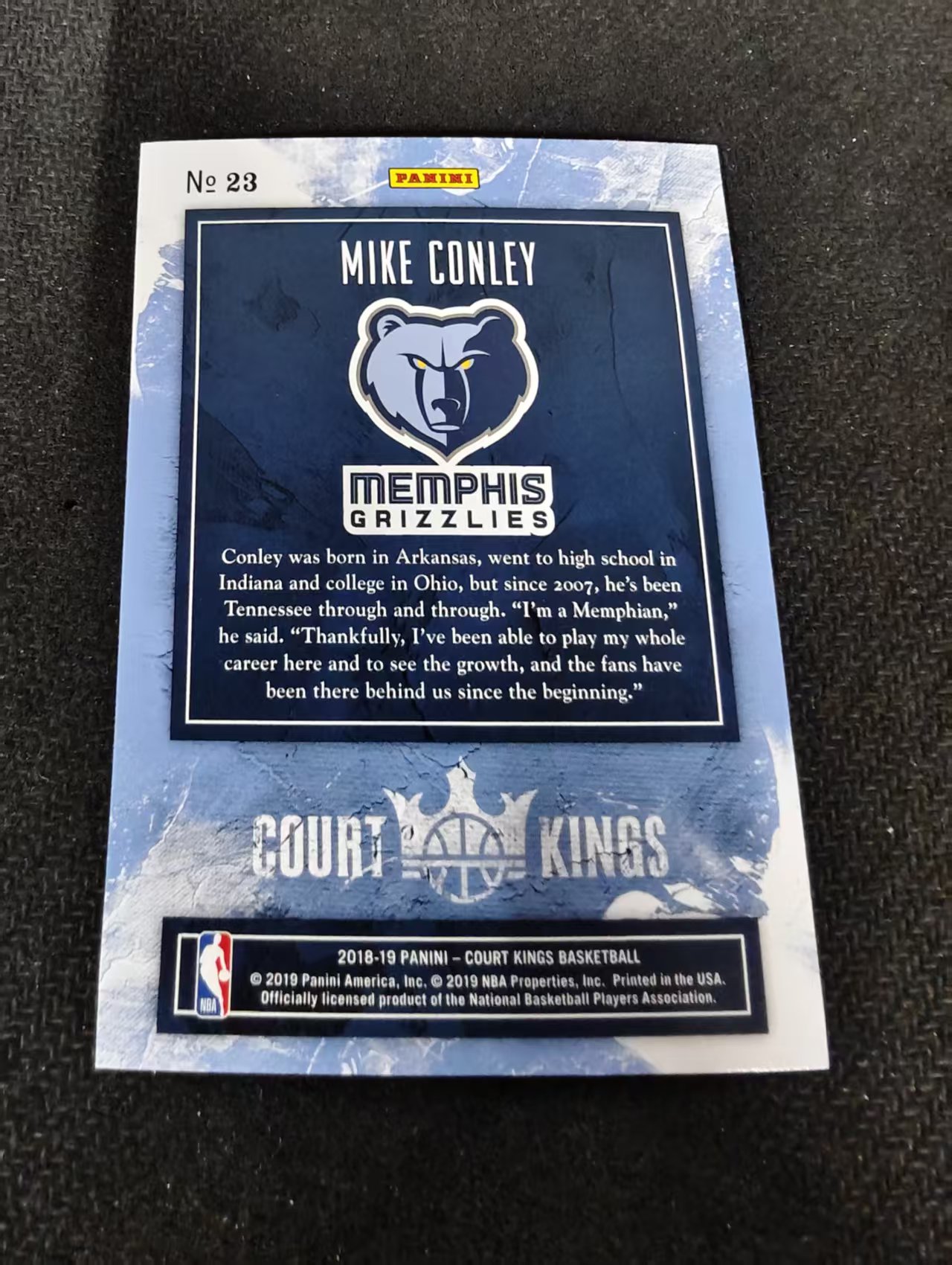 2018-19 panini court kings mike conley 油画 灰熊 迈克 康利 划痕 边角瑕疵 #23