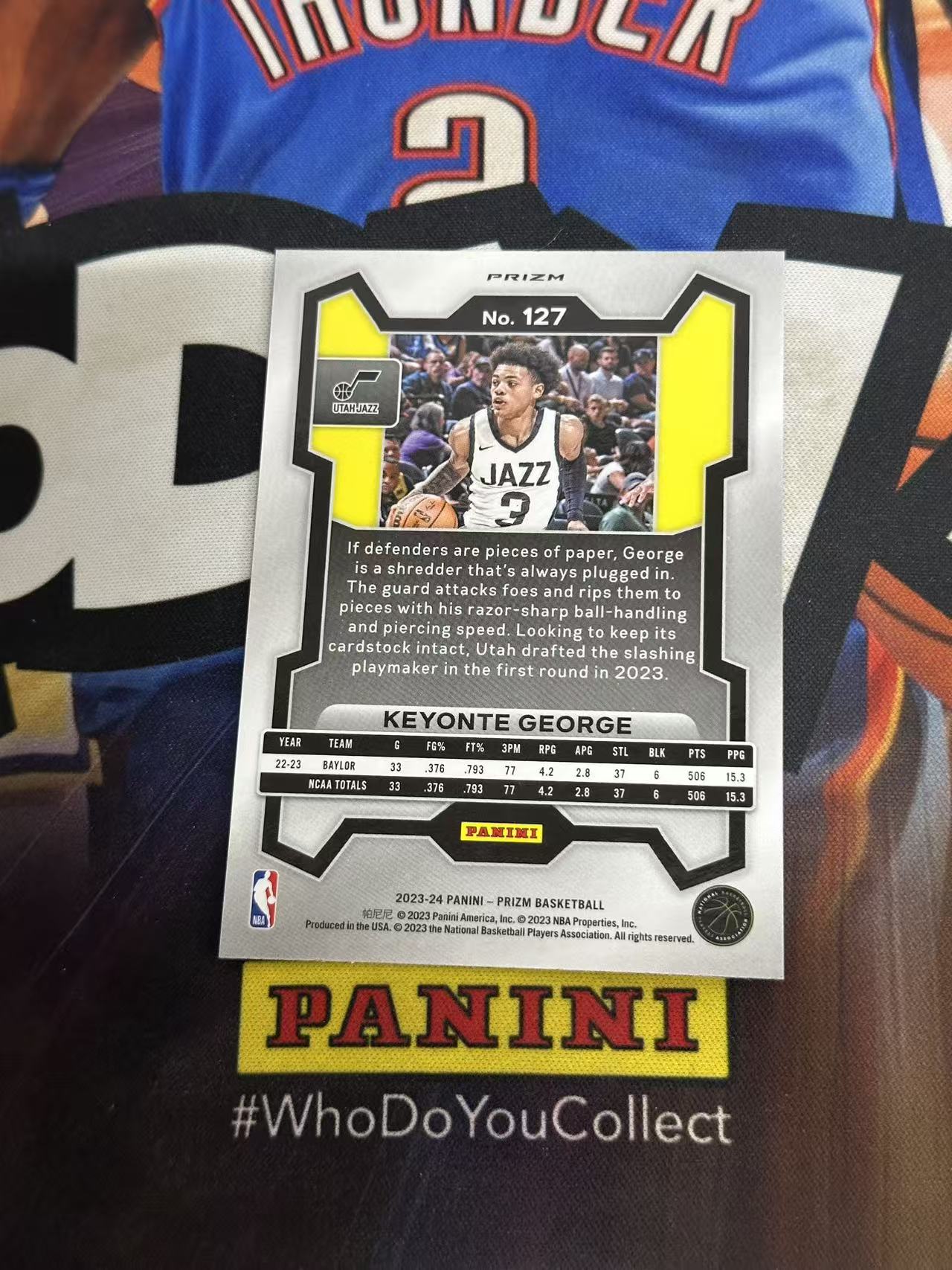 2023-24 Panini Prizm Keyonte George RC 【小猪包代卖】新秀 基昂特 乔治 爵士 粉碎冰 折射 mega独占 猪猪侠 base