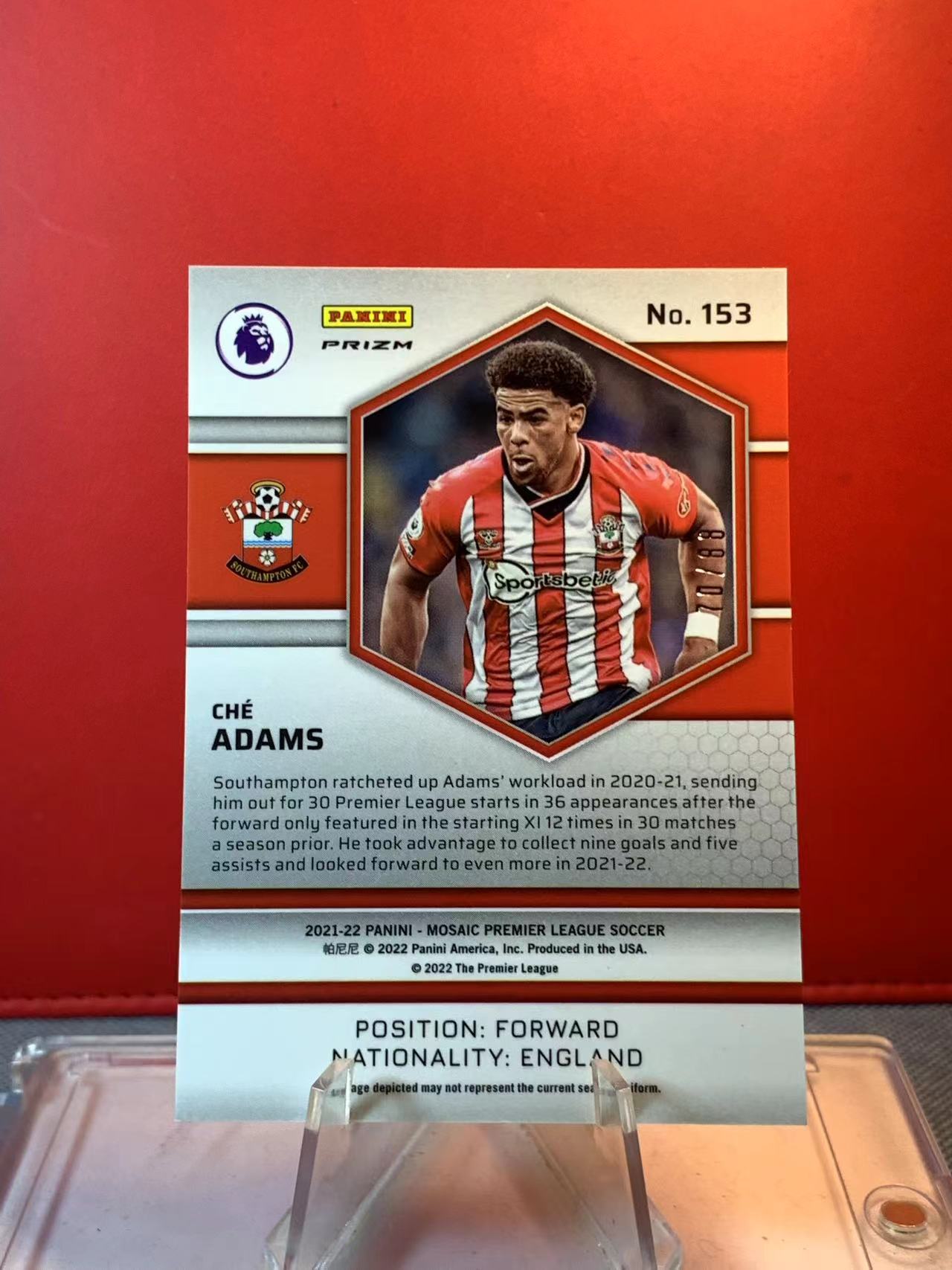 (詹叔代拍)2021-22 Panini Mosaic 马赛克 英超 Che Adams 切 亚当斯 南安普顿 70/88编 红金马赛克折 卡品如图 顺丰寄付 泰山