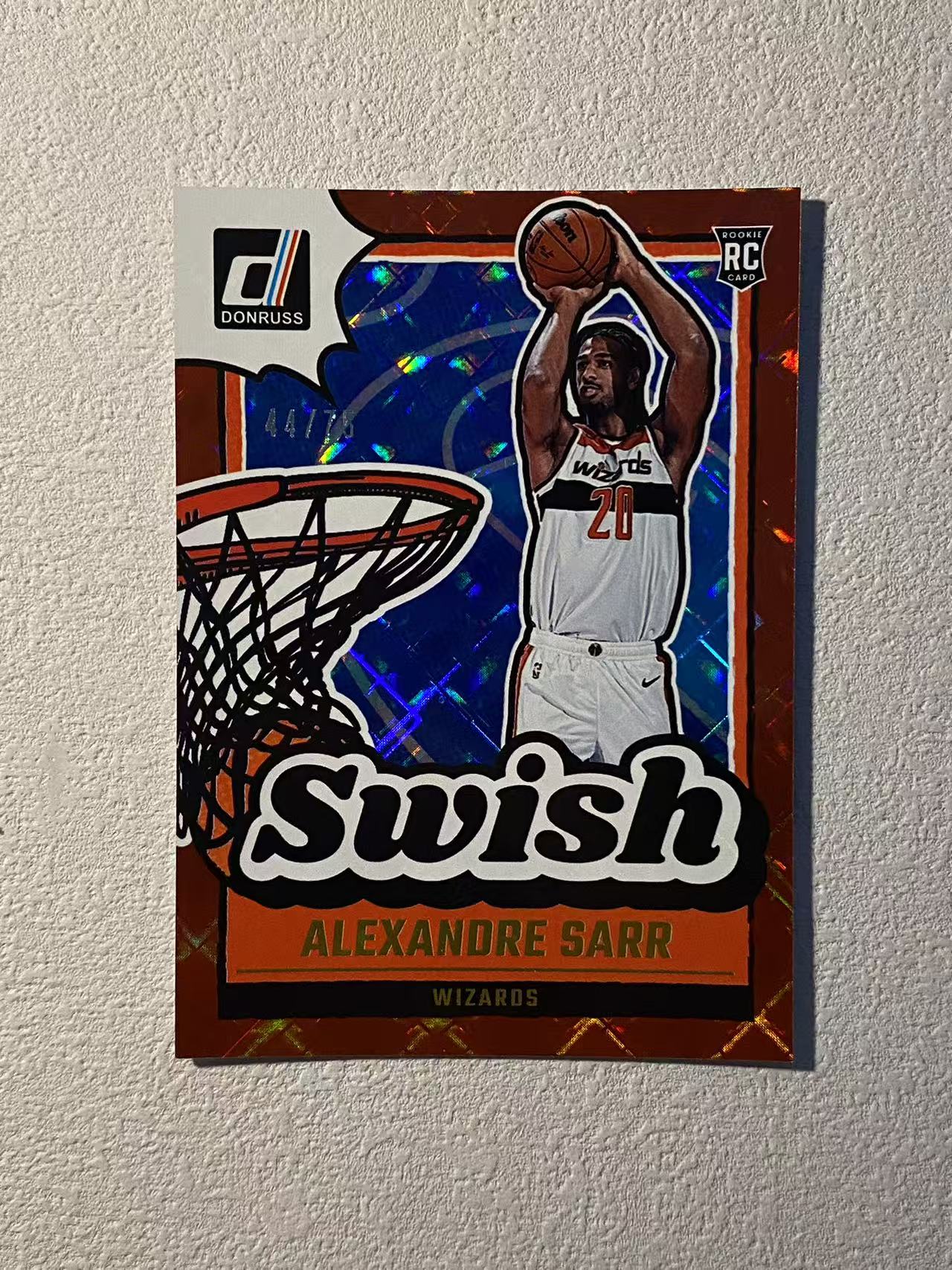 2024-25 Panini Donruss Alex Sarr RC 杜蕾斯 奇才 新秀rc 亚历山大 萨尔 /75编 swish特卡 钻石折 折射 收藏必备