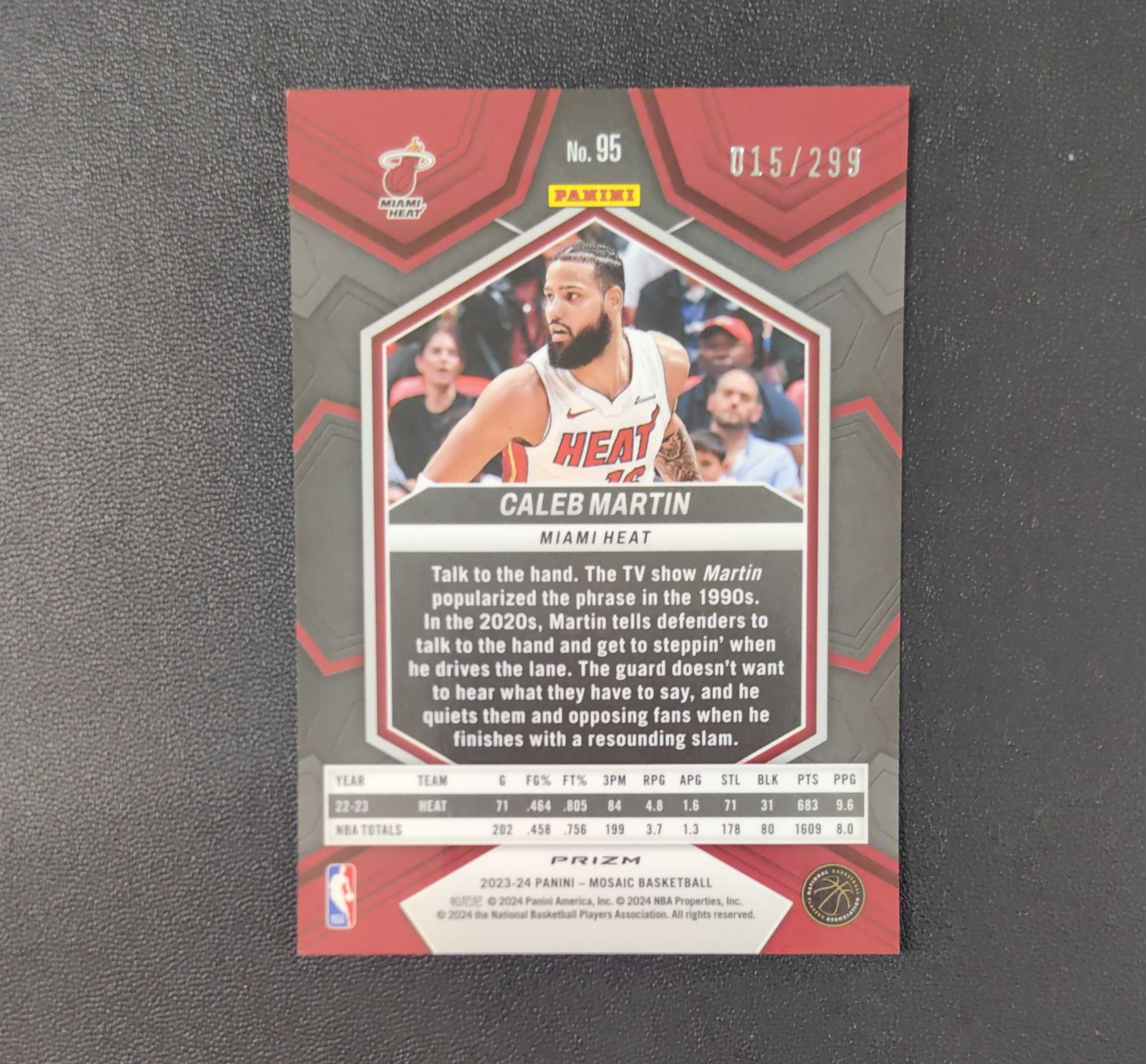 2023-24 PANINI马赛克 热火 martin 科迪 马丁 红变形虫折射 299编 东契奇 sga 库里 文班亚马 詹姆斯 多张再拍