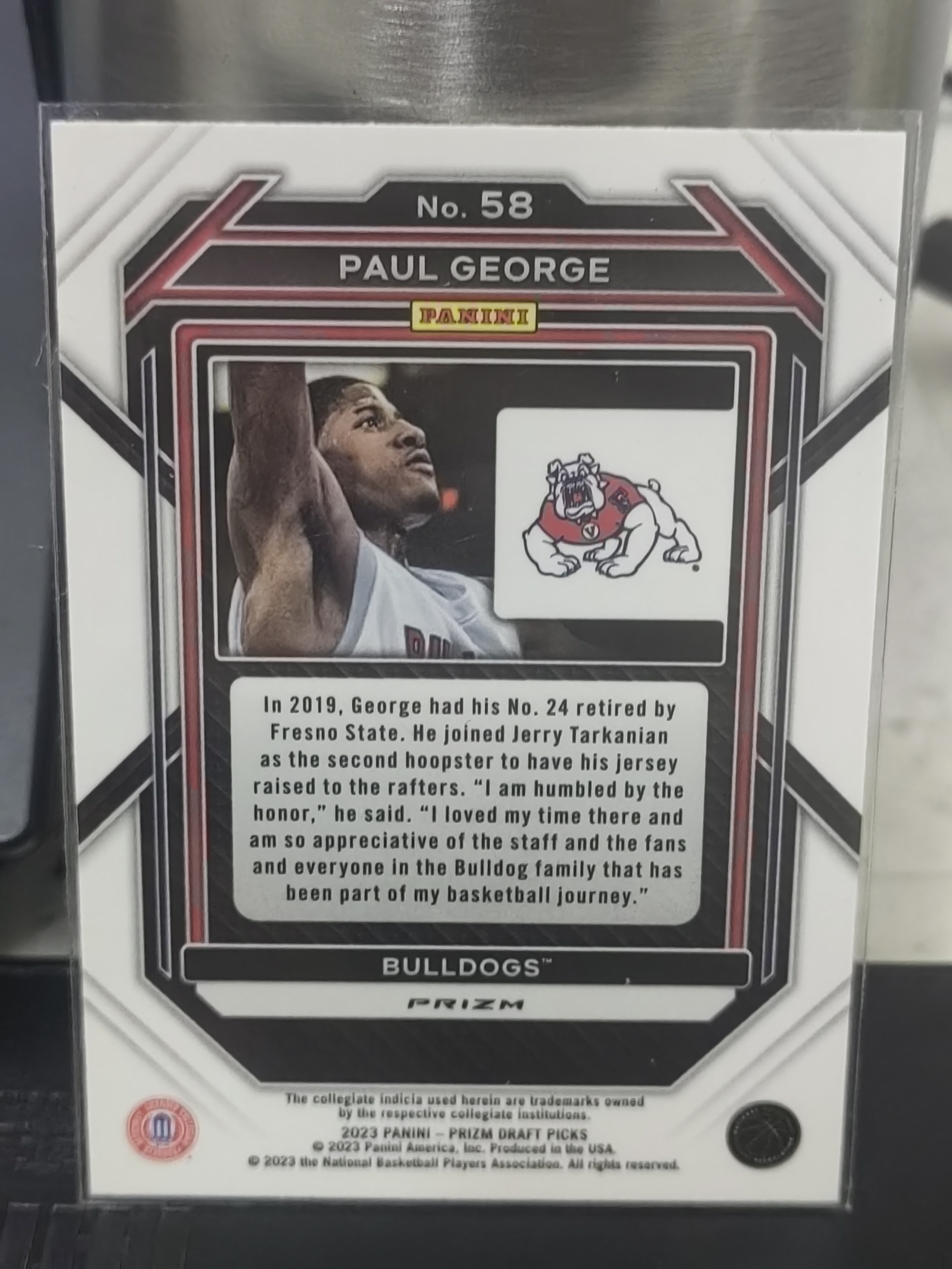 2023 Panini Prizm Draft Picks Paul George PZ 银折 大学 保罗乔治 篮 白边白角 不保卡品 卡品如图
