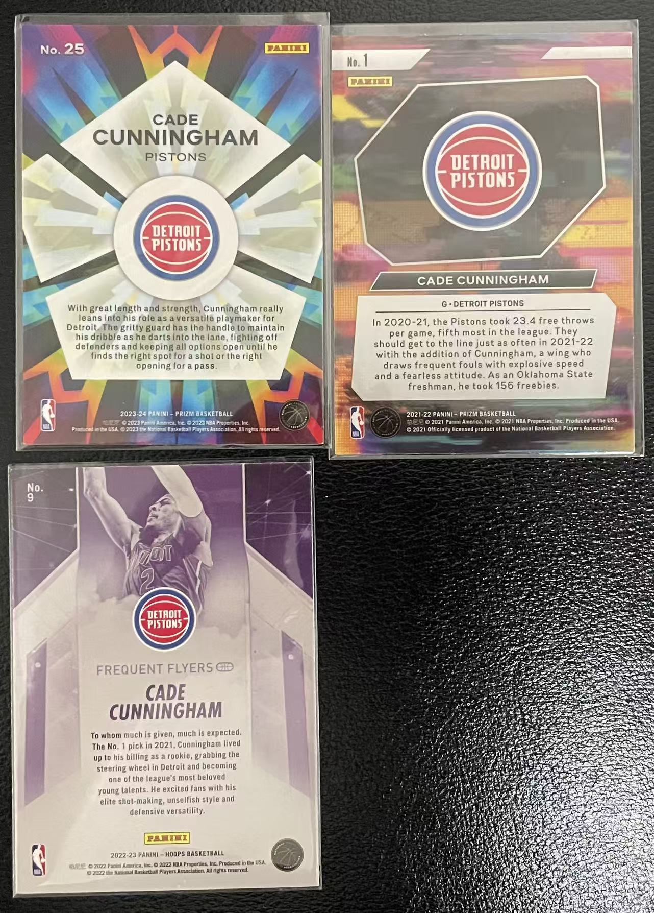 2024-25 Panini Prizm Cade Cunningham 活塞 凯德 康宁汉姆 坎宁安 特卡 lot3张 卡品如图(苹果)