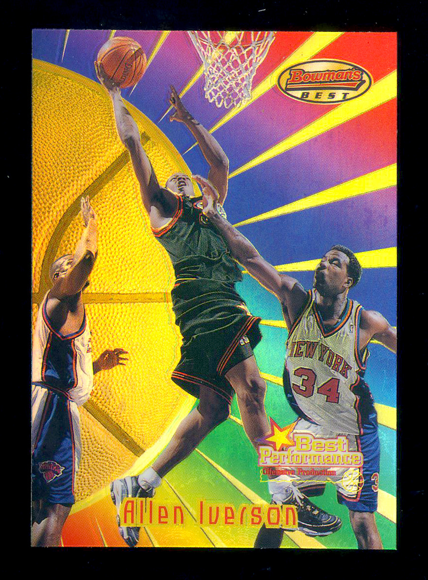 1997-98 Bowman's Best BP REF Allen Iverson 最佳表现副卡 折射 艾弗森 MVP 答案 无畏斗士 矮个奇迹 折射鼻祖 经典金球射线设计
