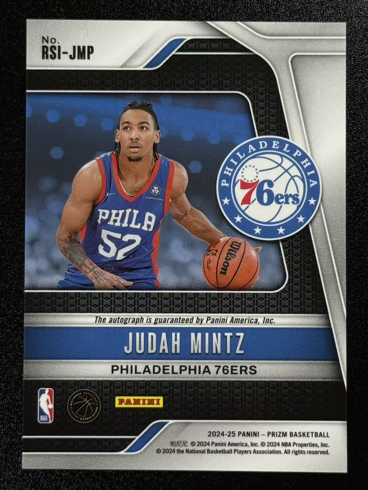 2024-25 Panini Prizm Judah Mintz 朱达明茨 新秀RC 76人选图 PZ系列 base 签名 签字 叮咚 63