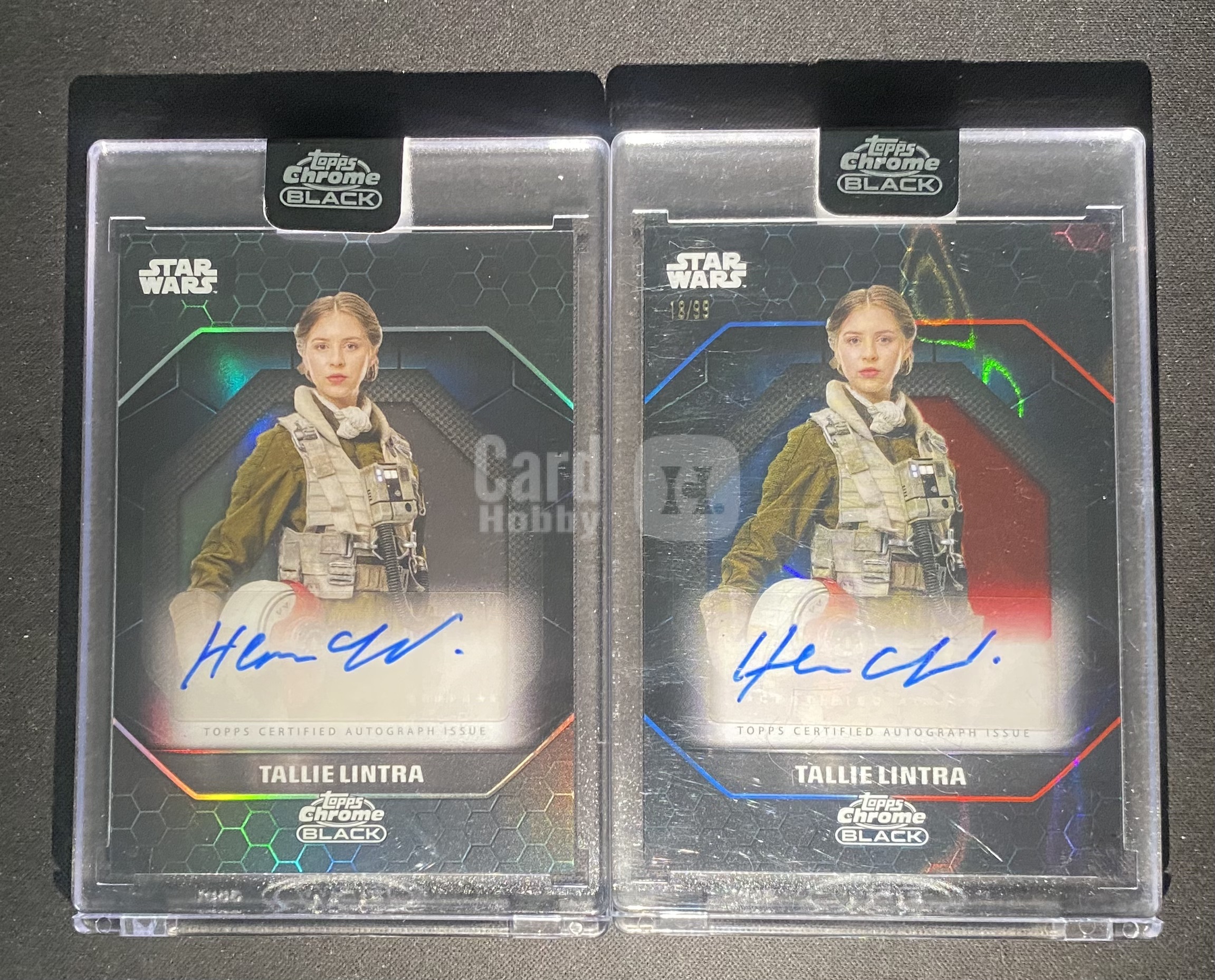 【来拆波卡】2024 Topps Chrome Black Star Wars Tallie Lintra 星球大战 赫敏 科菲尔德 饰演 塔莉 林特拉 银折 红蓝熔岩折 签字 99编 原封砖Lee