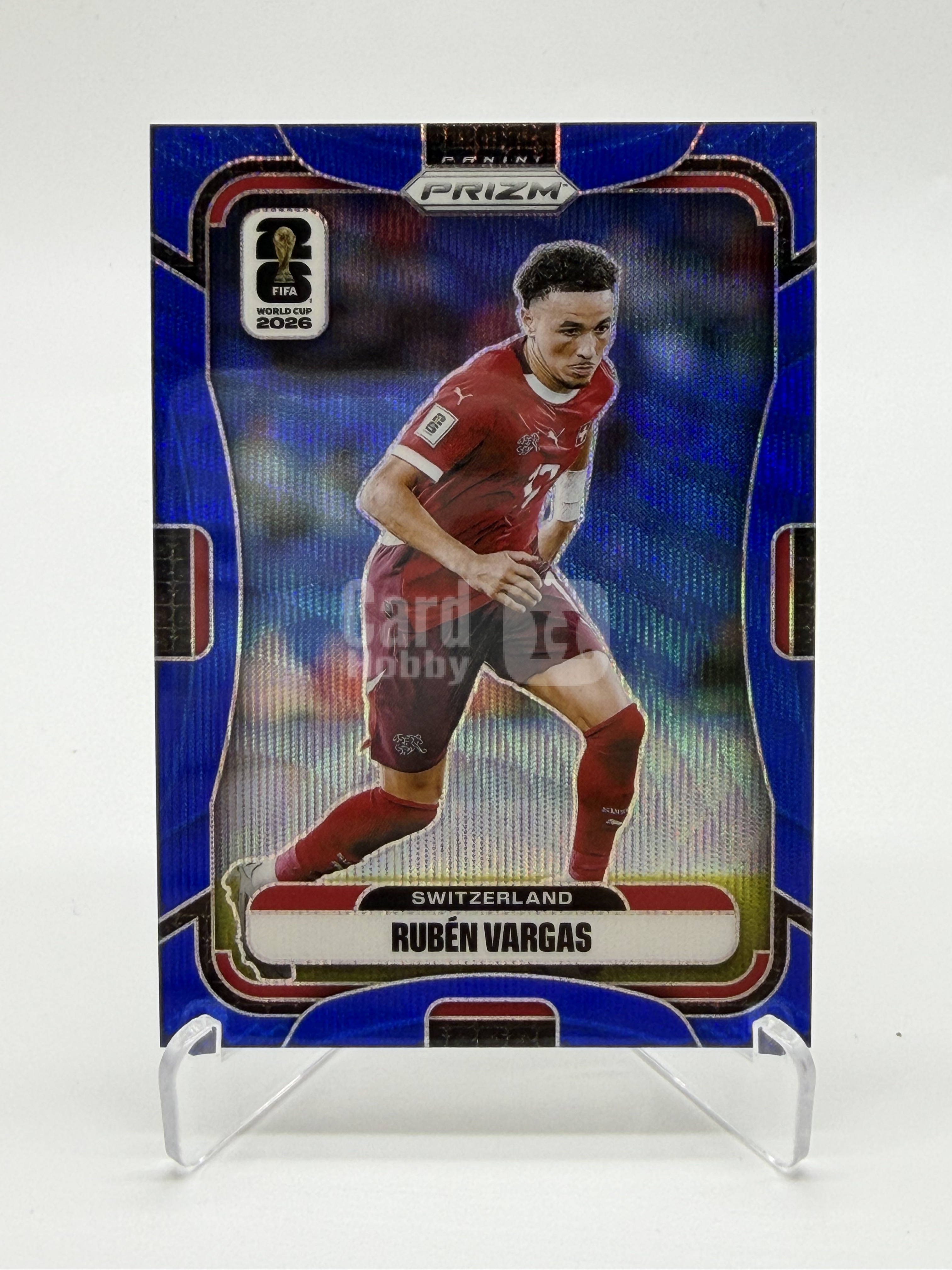 2026 Panini Prizm FIFA World Cup ruben vargas【Simple 拉普】世界杯pz 瑞士 鲁本 巴尔加斯 蓝波纹折 折射 49/55编