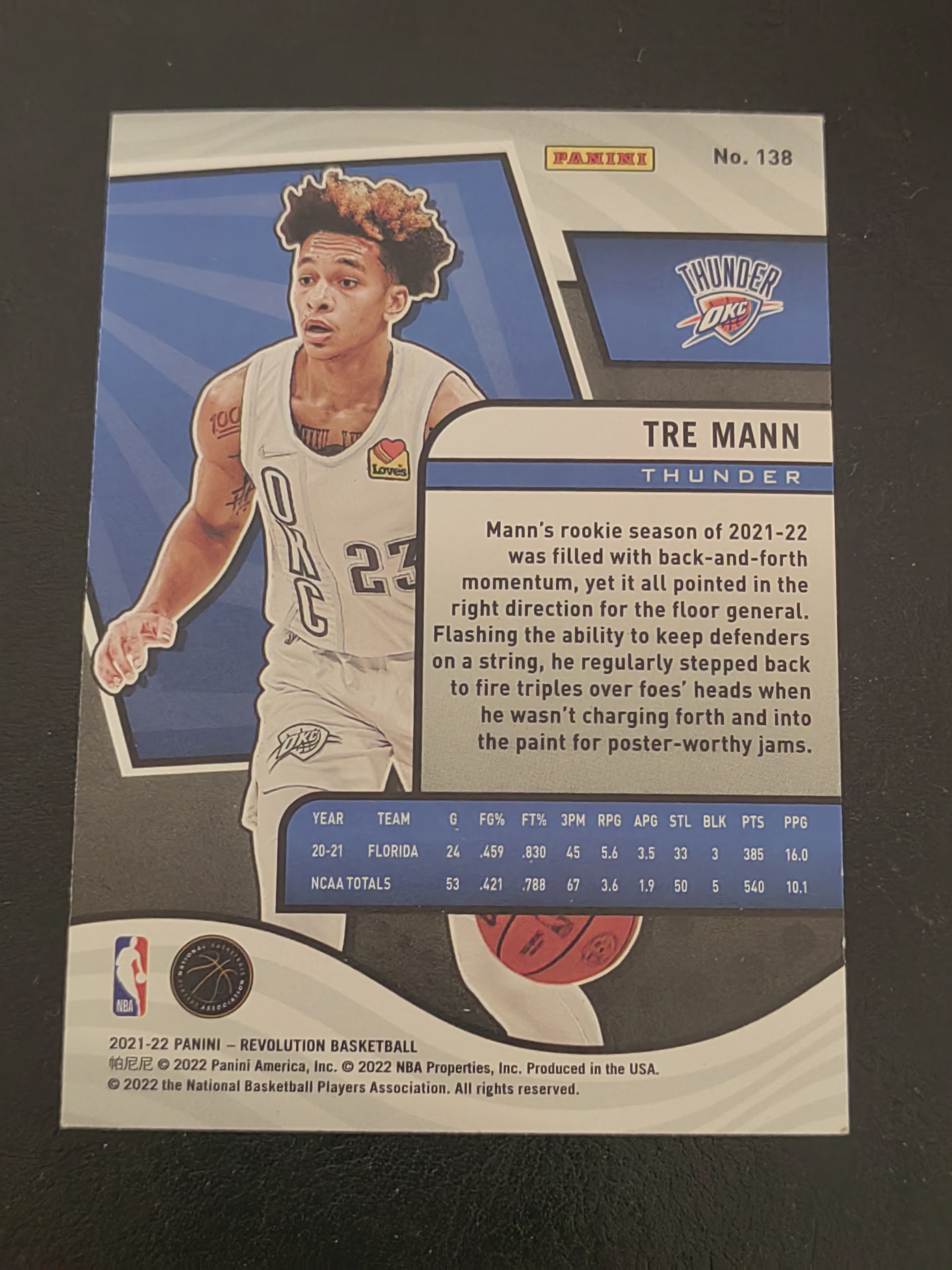 2021-22 Panini Revolution Ousmane Dieng RC 革命 奥斯曼・迪昂 新秀 雷霆 篮 凑套 白边白角 不保卡品 卡品如图