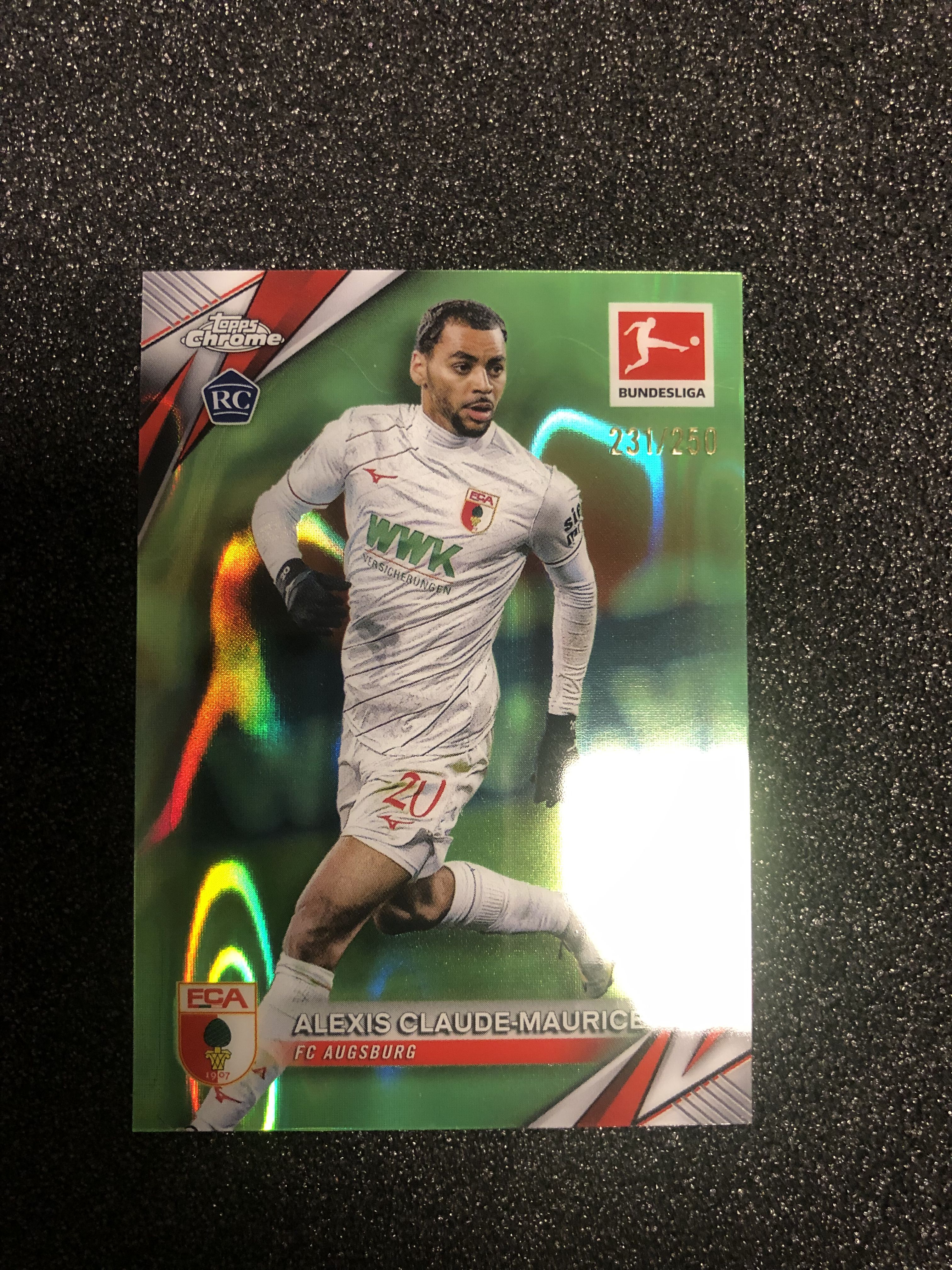 2024-25 Topps Chrome Alexis Claude Mauric 德甲tc 克劳德-毛里斯 法国 奥格斯堡 250编 青熔岩折 231/250 卡品如图 凑套收藏必备