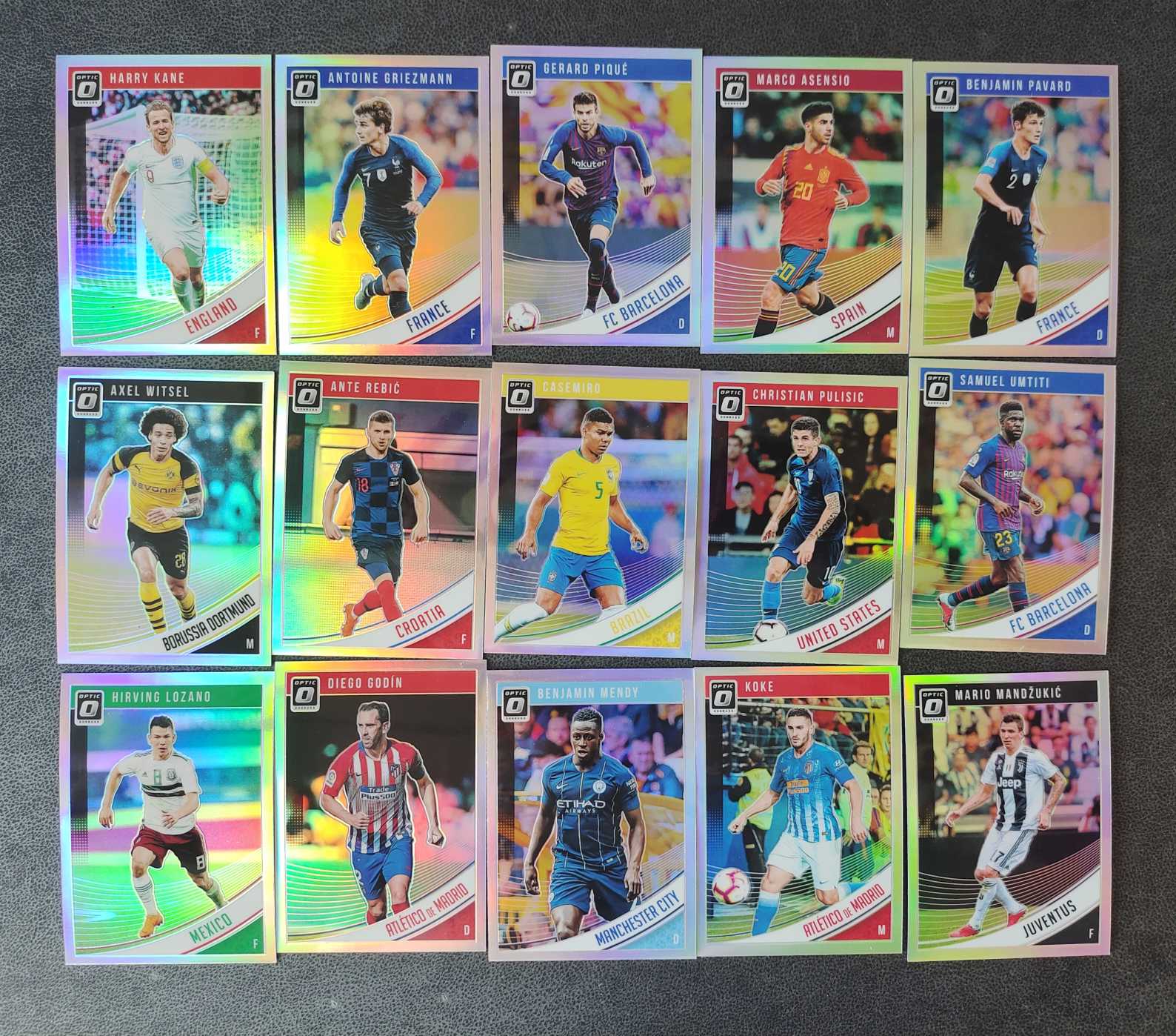 2018-19 panini donruss 杜蕾斯 optic 普卡银折 哈里·凯恩 格列茨曼 皮克 普利西奇 15张打包 凑套必备