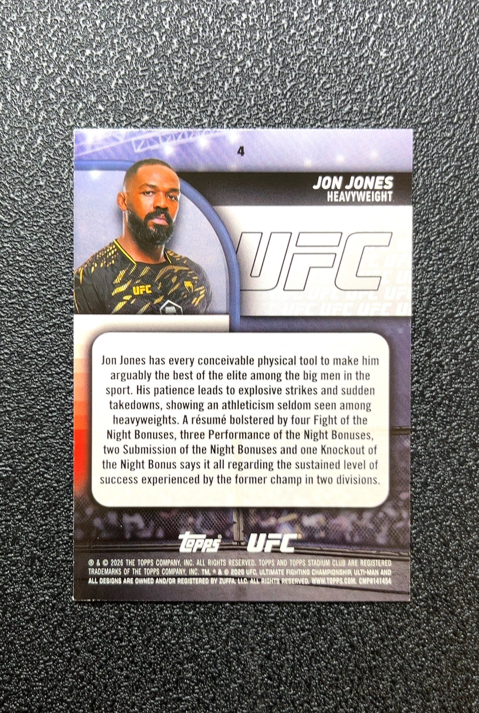 【岛屿拍卖】2023 Topps Stadium Club Jon Jones 乔恩·琼斯 卡品如图 高价值 #4 0005#183