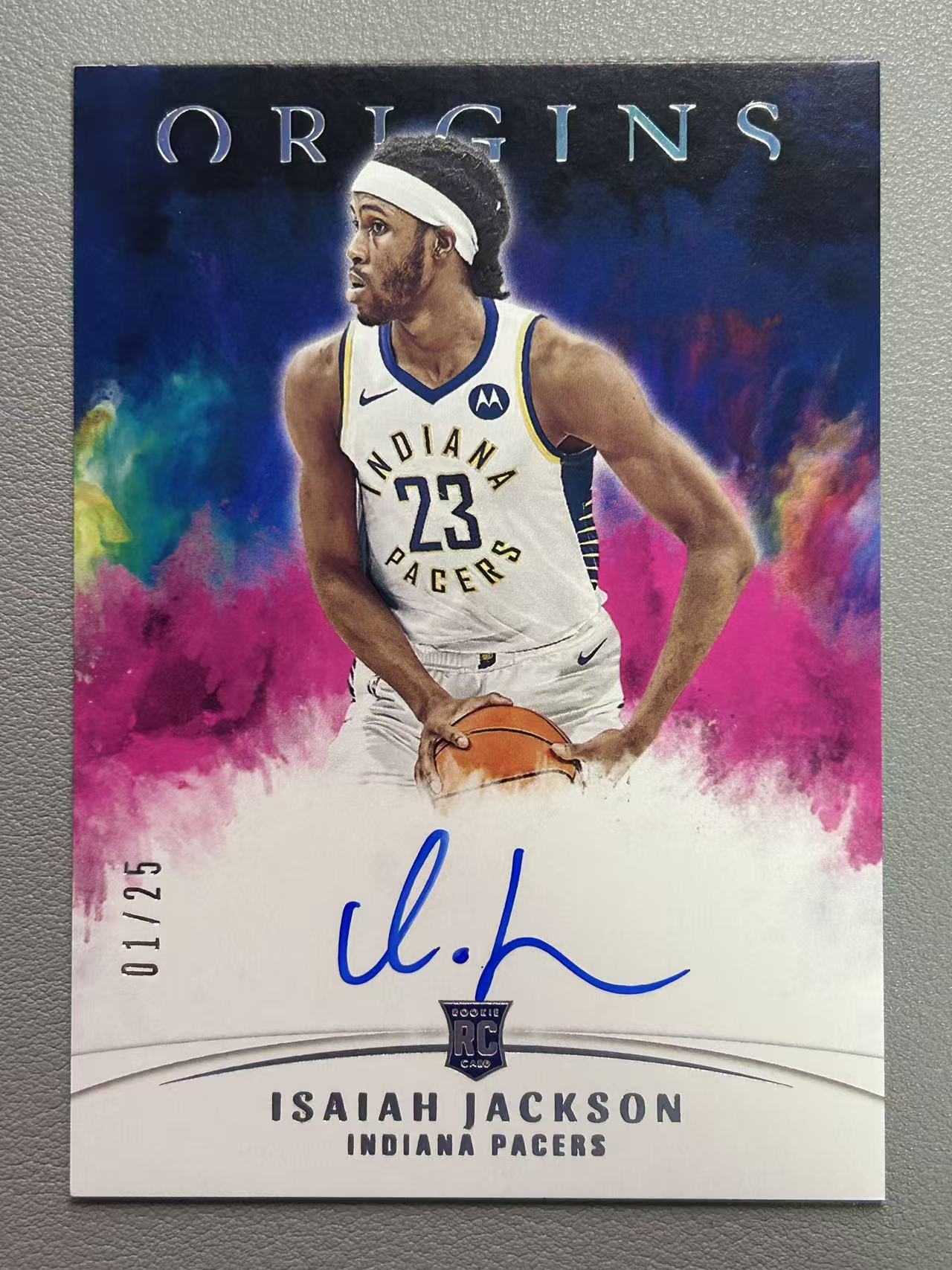 【阿泽代卖】2021-22 Panini Origins 起源 Isaiah Jackson 步行者 新秀 RC 以赛亚 杰克逊 签字 卡签 01/25编 首编 闪版 泼墨 卡品如图 介意勿拍-zz