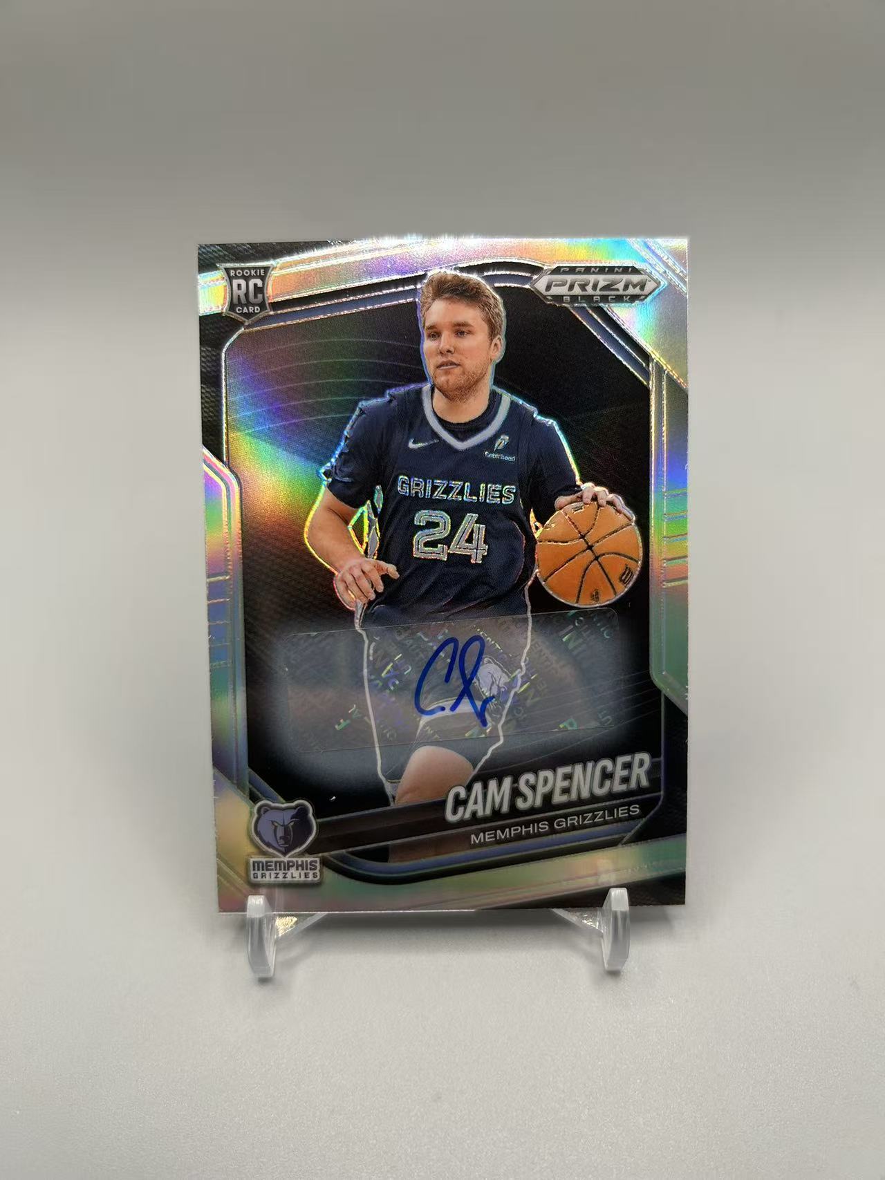2024-25 Panini Prizm Cam Spencer RC 【灰灰代拍】全新篮球PZblack 灰熊 斯潘塞 银折 新秀 签字 不带编 二哥