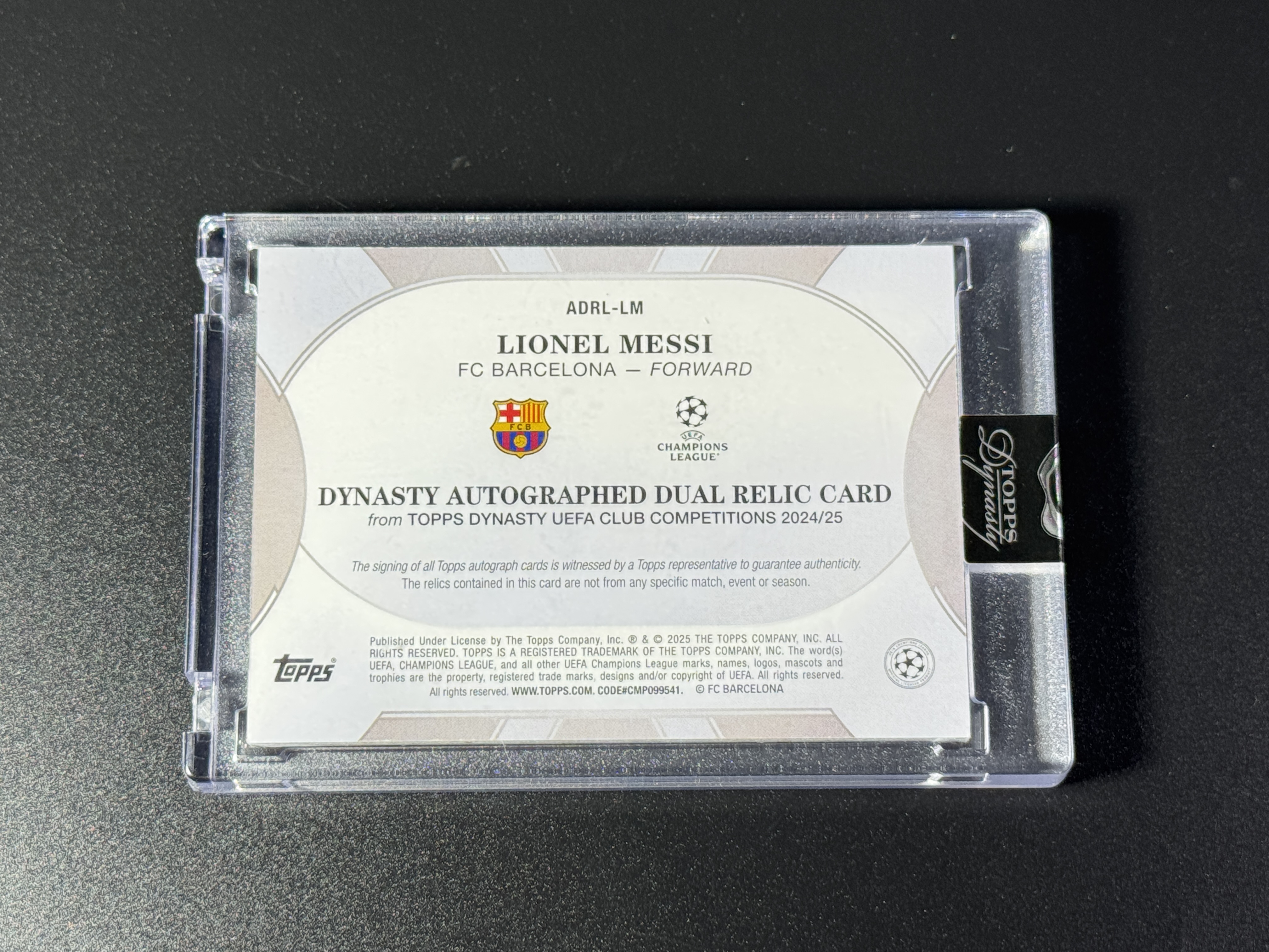 【喷子拍卖】2025 topps dynasty Lionel Messi 王朝欧冠 巴塞罗那 阿根廷球王 梅西 patch 签字 5编 双窗 闪版 首编 卡签 match-worn 落场暴力切割 唯一腰子超有价 原封砖 送订制壳 克瑞斯