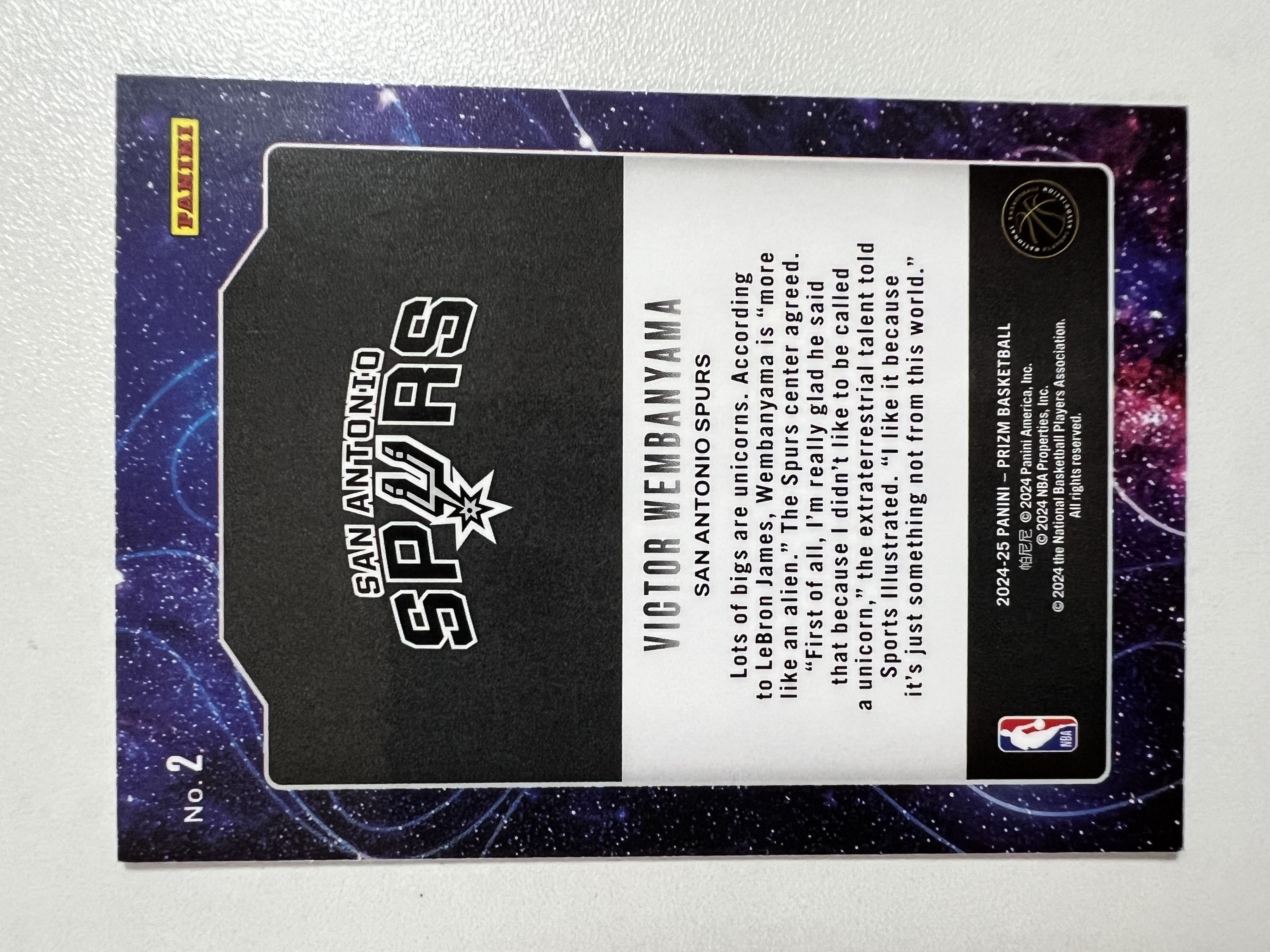 2024-25 Panini Prizm Victor Wembanyama 维克托 文班亚马 马刺 大热球星 HH02 收藏凑套 卡品如图