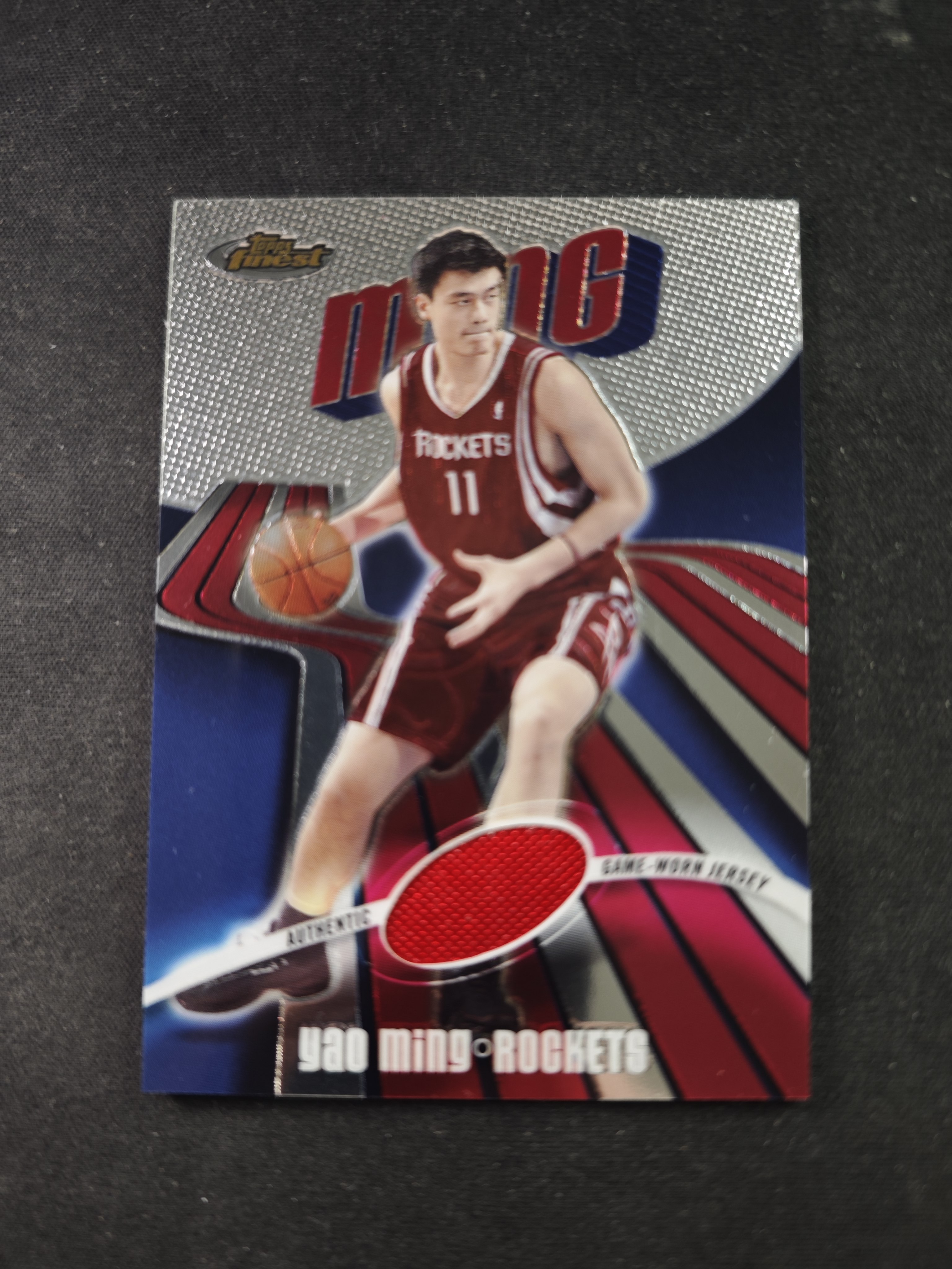 【蛤蟆特卖】SHI 姚明 姚主席 小巨人 2004 TOPPS finest系列 实物球衣 限量999编 经典反光设计 超级漂亮 边角微瑕 卡品如图 专收必备!