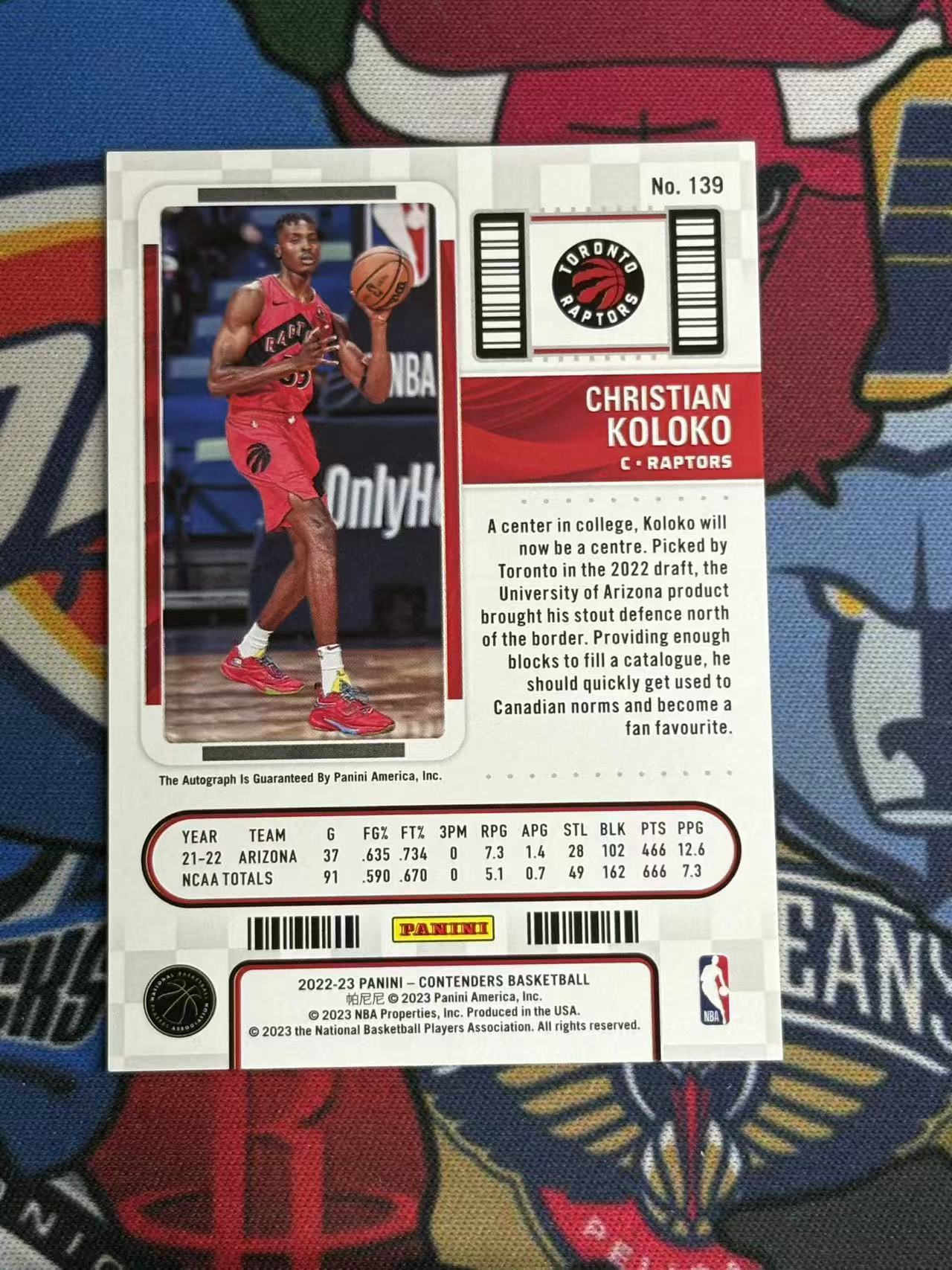 2022-23 PANINI CONTENDER KOLOKO 球票系列 猛龙 新秀RC 克里斯蒂安科洛科 科洛克 99编 签字卡 卡签 正新秀球票签字卡 银折 折射 专收凑套必备【烂臭嘴拍卖】