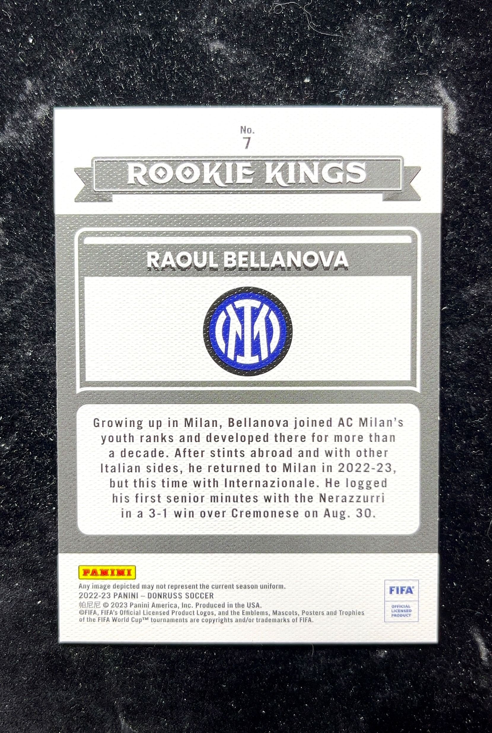 【小白1%代卖】2022 Donruss Rookie Kings Rookie Kings 新秀之王 Raoul Bellanova 拉乌尔·贝拉诺瓦 新秀 RC 卡品如图 高价值 #7 0702