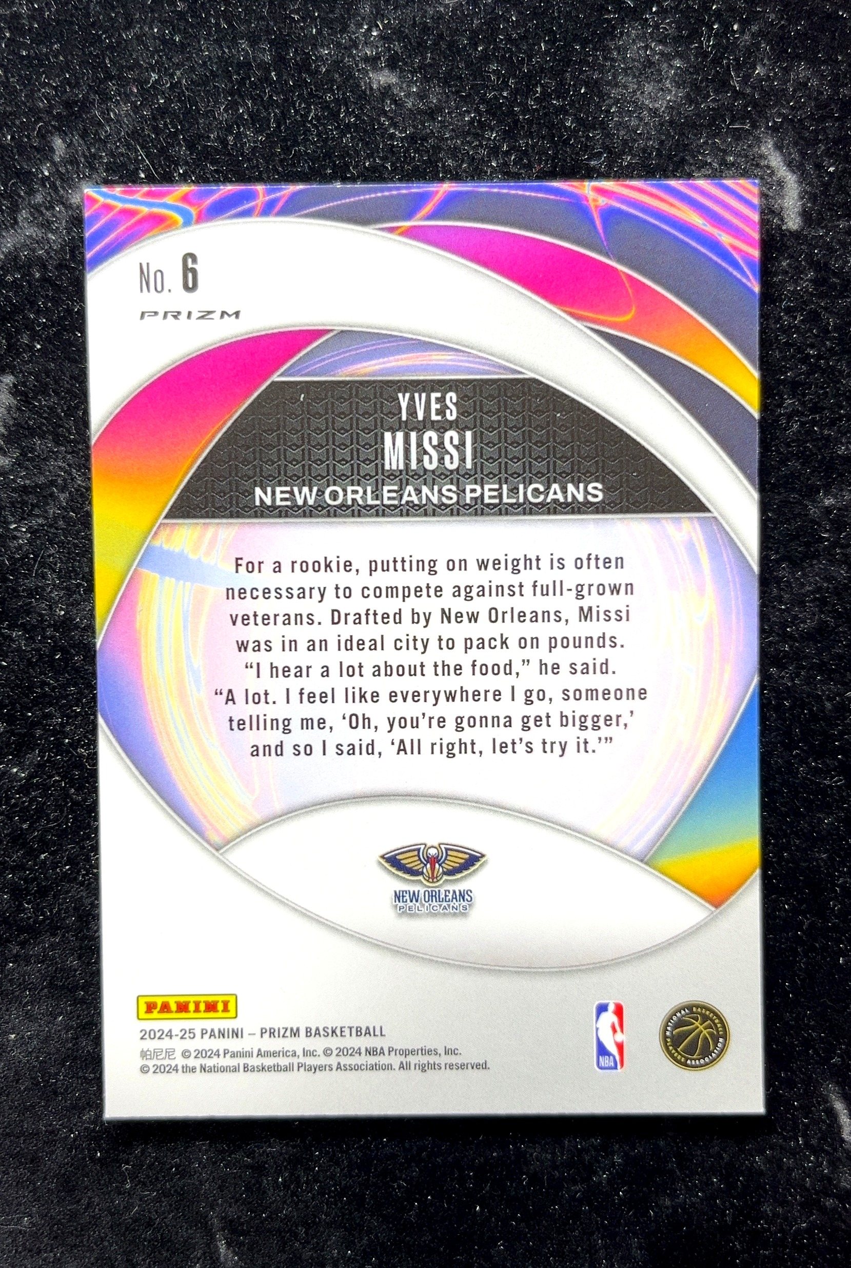 【小白1%代卖】2024 Panini Prizm Impact 冲击 Yves Missi 伊夫斯·米西 银折 银平行 折射 新秀 RC 卡品如图 高价值 #6 New Orleans 0702