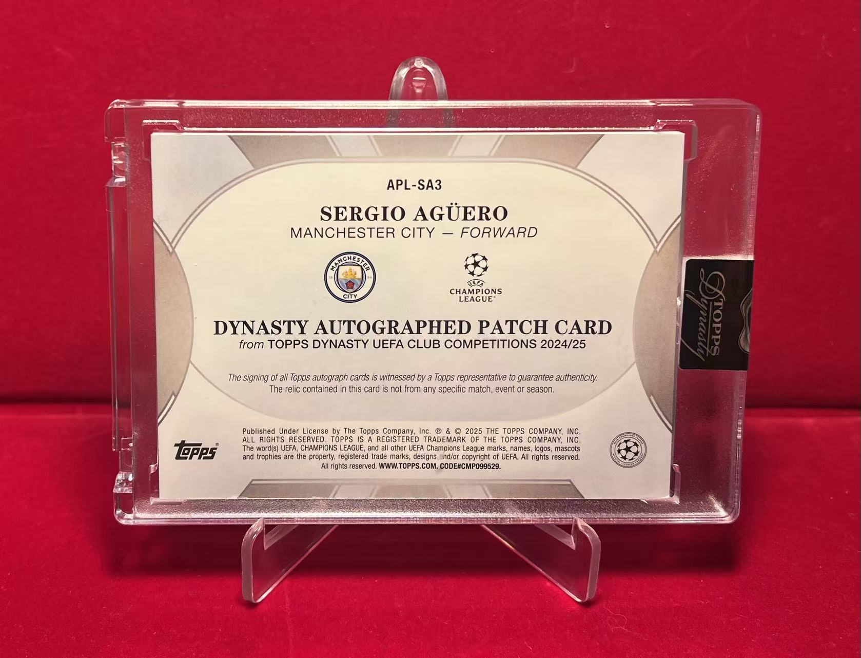2024-25 Topps Dynasty Sergio Aguero 王朝 高端系列 欧冠 阿奎罗 阿圭罗 曼城 马竞 巴萨 巴塞罗那 ...