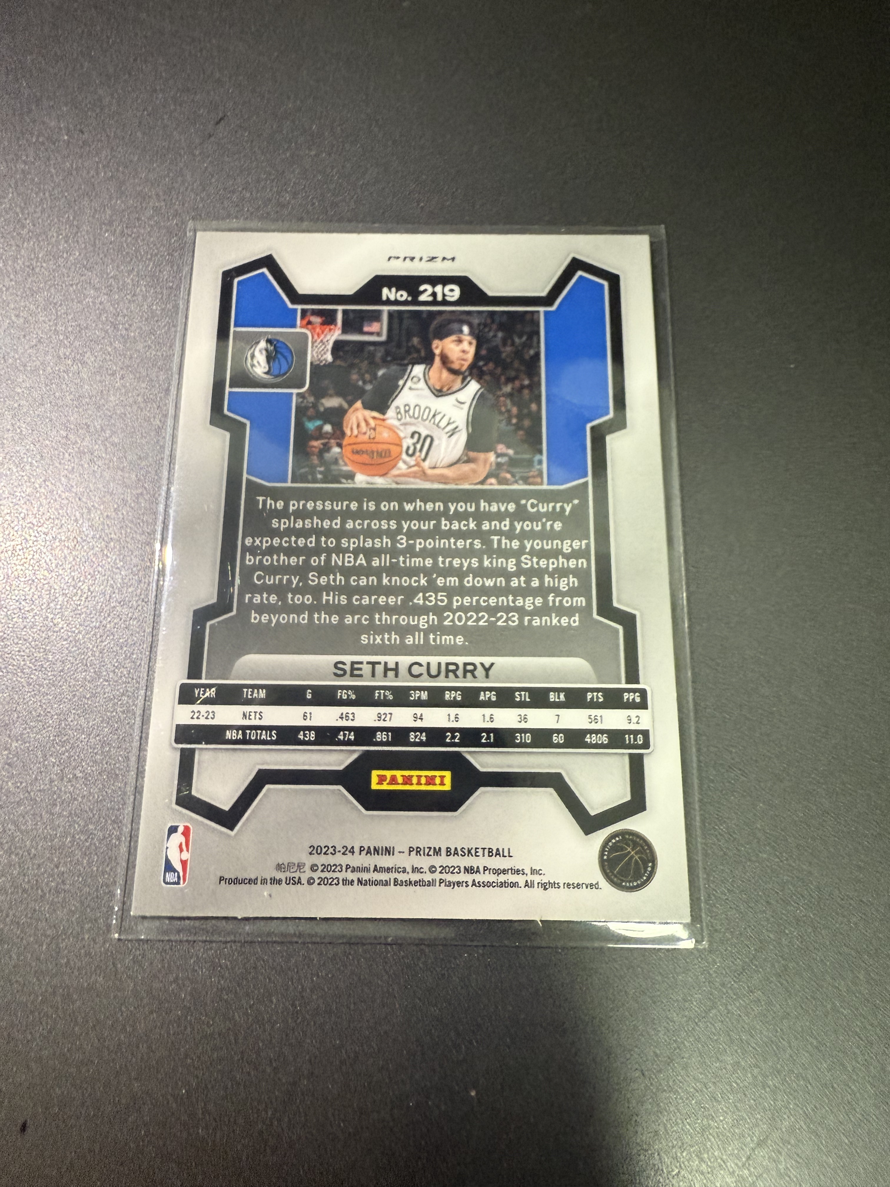 2023-24 Panini Prizm Draft Picks Seth Curry 塞斯 库里 红闪折 丁