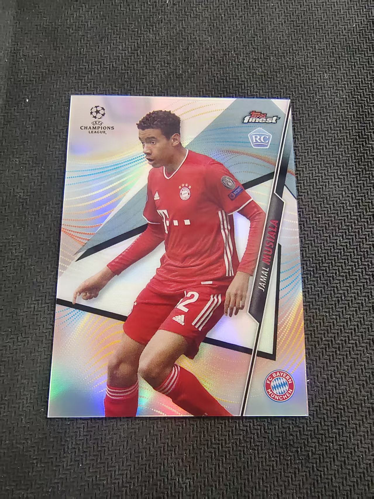 【可合并,不累计】2021 Topps Finest Jamal Musiala RC 欧冠 拜仁慕尼黑 穆夏拉 新秀 银折 #45