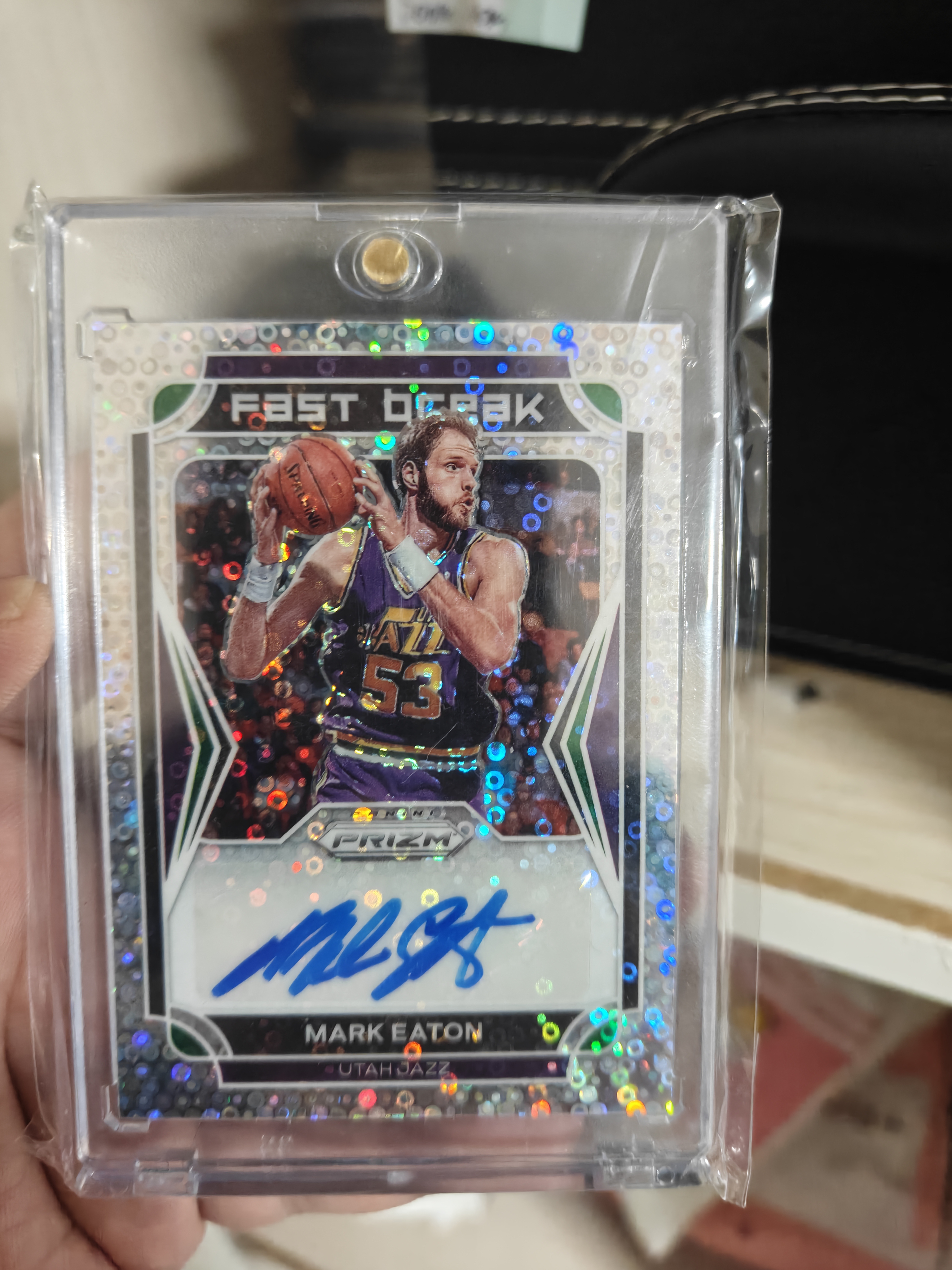 2021-22 Panini Prizm Mark Eaton #FB-MET PZ 马克伊顿 马克 折射 银泡泡折 快攻 伊顿 贴签 爵士 签字 泡泡折