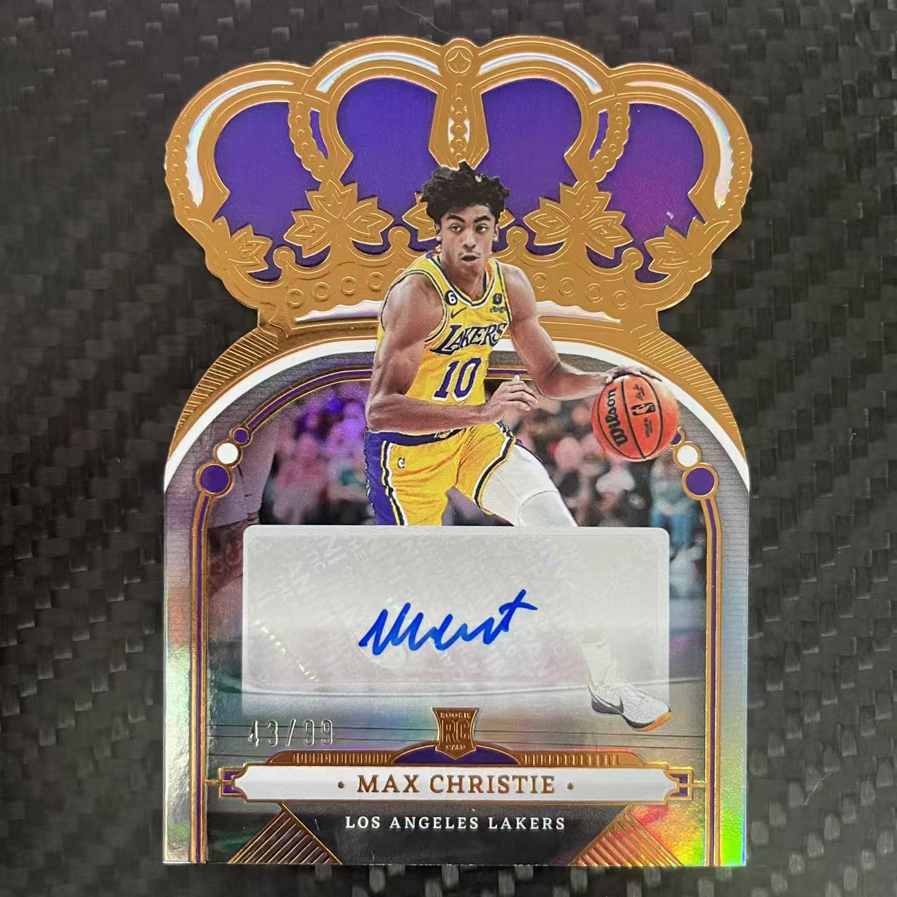 2022-23 Panini Crown Royale Max Christie RC 【杰克森拍卖】麦克斯 克里斯蒂 湖人 新秀 43/99编 签字 贴签 异形 皇冠 折射