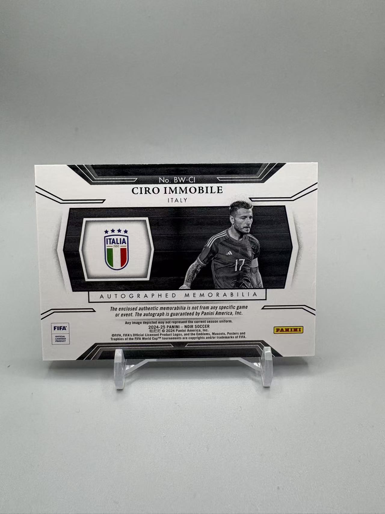 2024-25 Panini Noir Ciro Immobile 【灰灰代拍】全新 足球 诺尔 因莫比莱 7/10编 加法同背 物料签 签字 意大利 疯