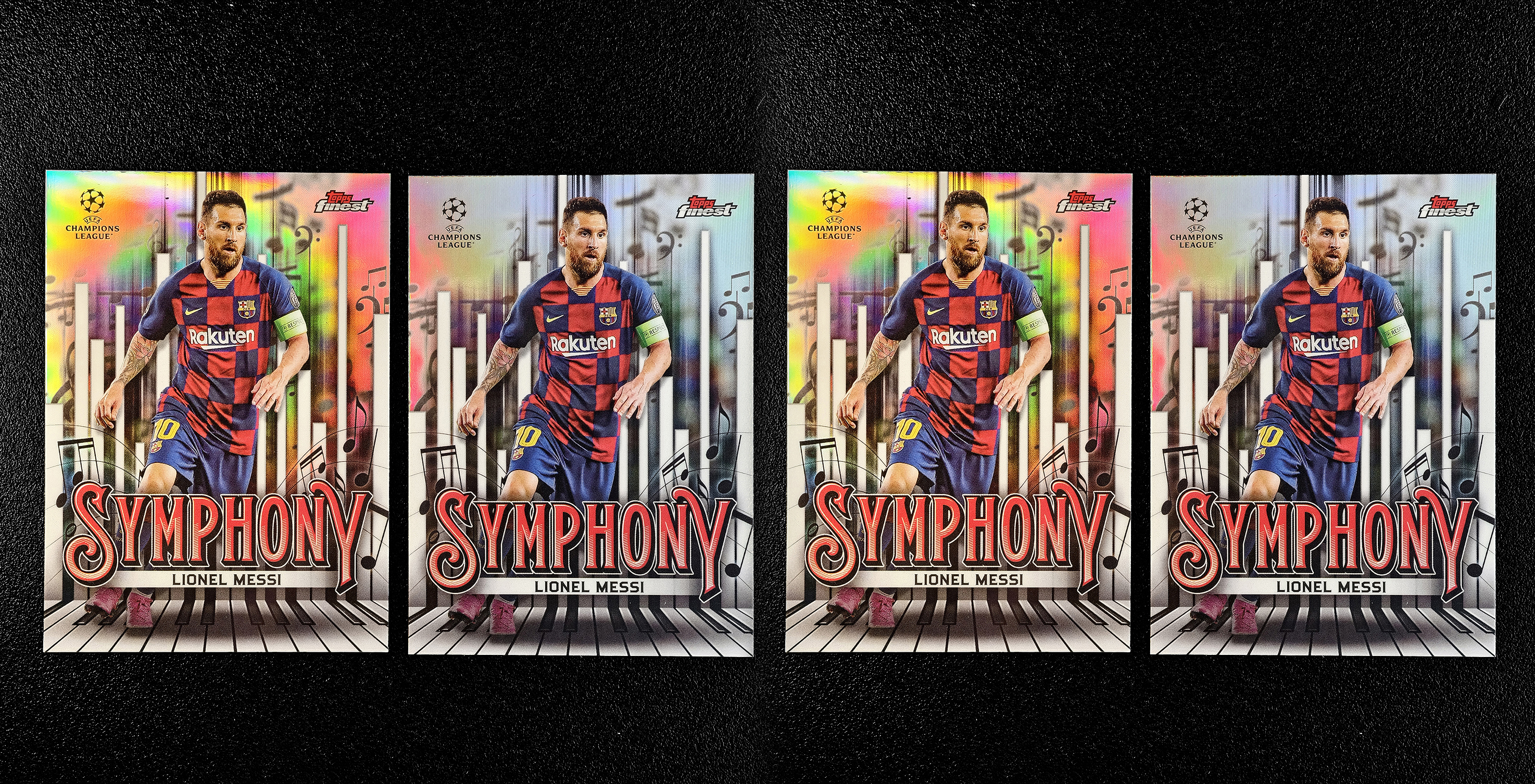 2025 Topps Finest Lionel Messi #SY-2 欧战 Finest 巴萨 梅西 绿茵交响特卡 银折 4张