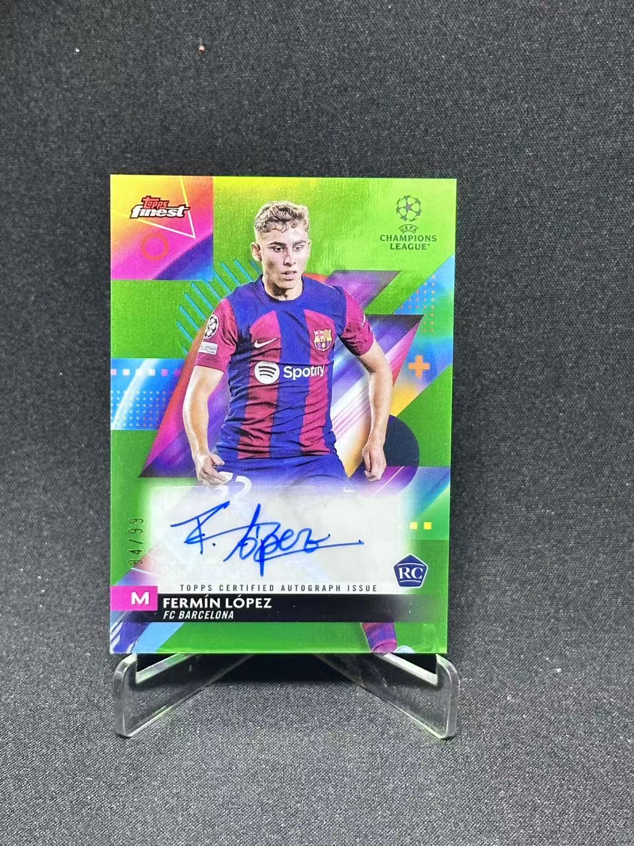 2024 Topps UEFA Champions League fermin lopez RC 【哆哆卡社】费尔明·洛佩斯 签字 99编 欧冠 新秀 finest系列 卡品如图
