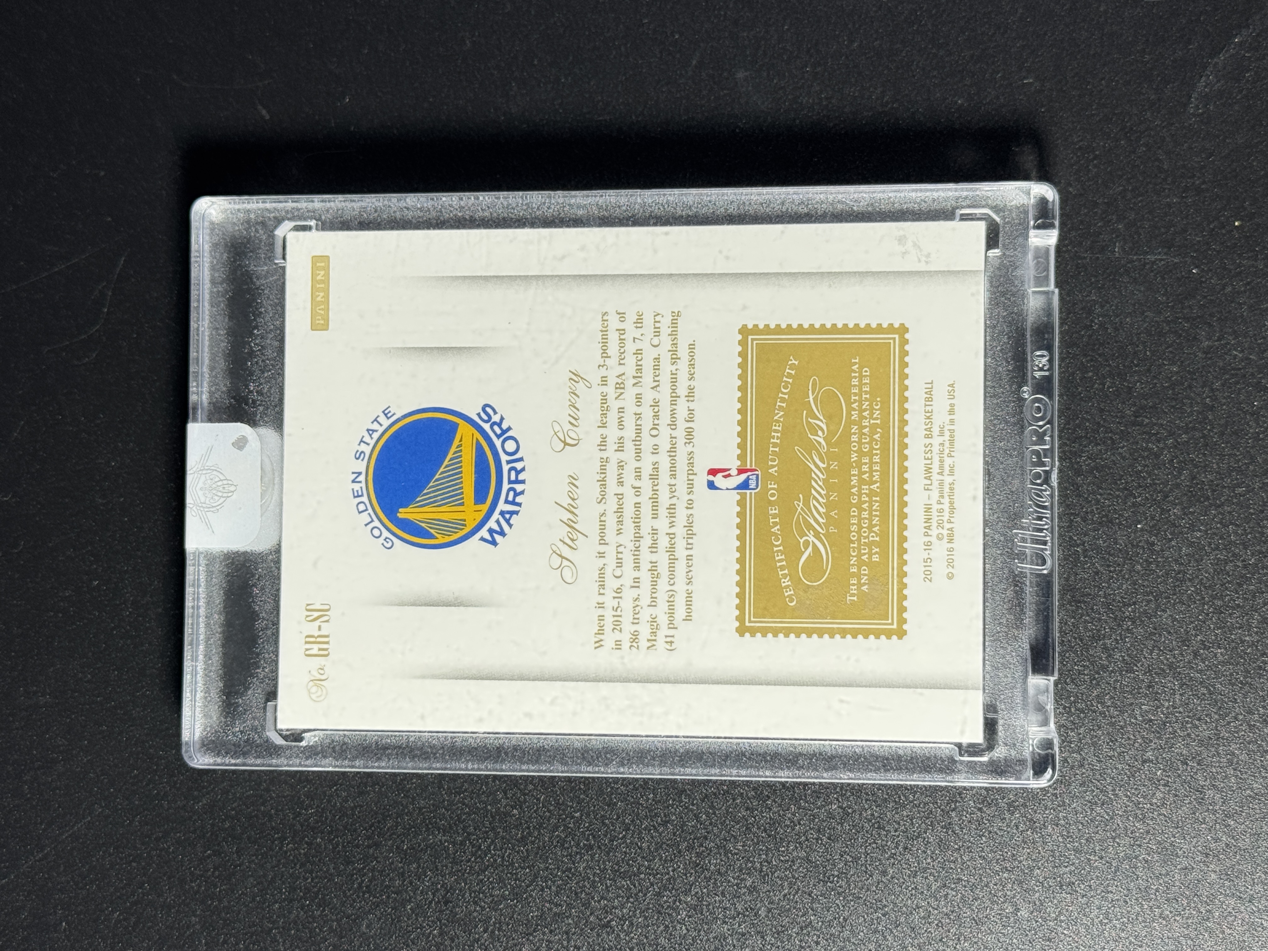 【喷子拍卖】2015-16 panini flawless Stephen Curry 手提 金州勇士 斯蒂芬 库里 双窗 patch 签字 10编 湖水蓝闪 卡签 大腰子 系列大hit卡 超美 GU落场 原封砖 送订制壳 jacky66