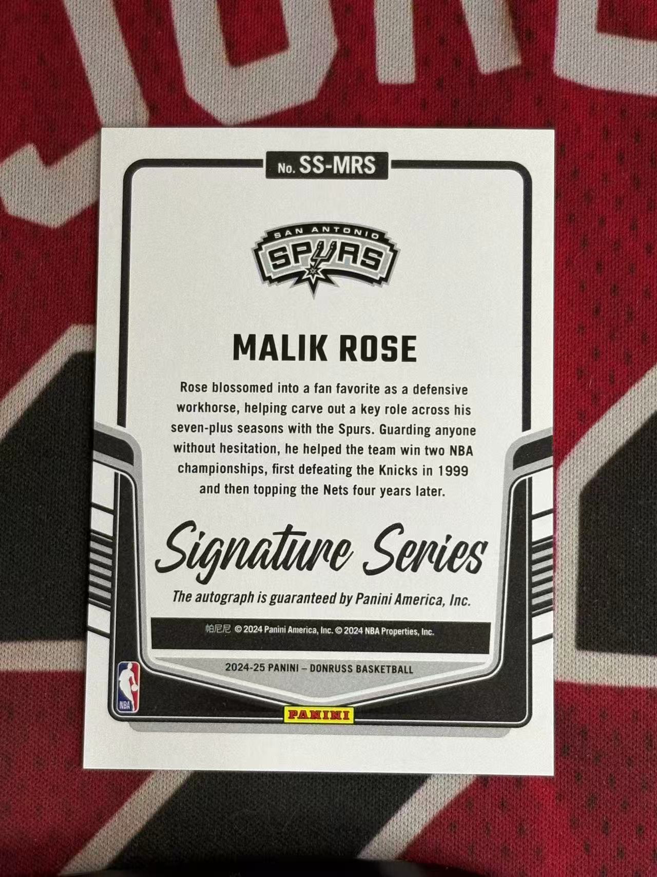 2024-25 PANINI DONRUSS OPTIC 杜蕾斯系列 Malik Rose 马刺名宿 马利克罗斯 签字卡 SS签 银折 折射【烂臭嘴拍卖】