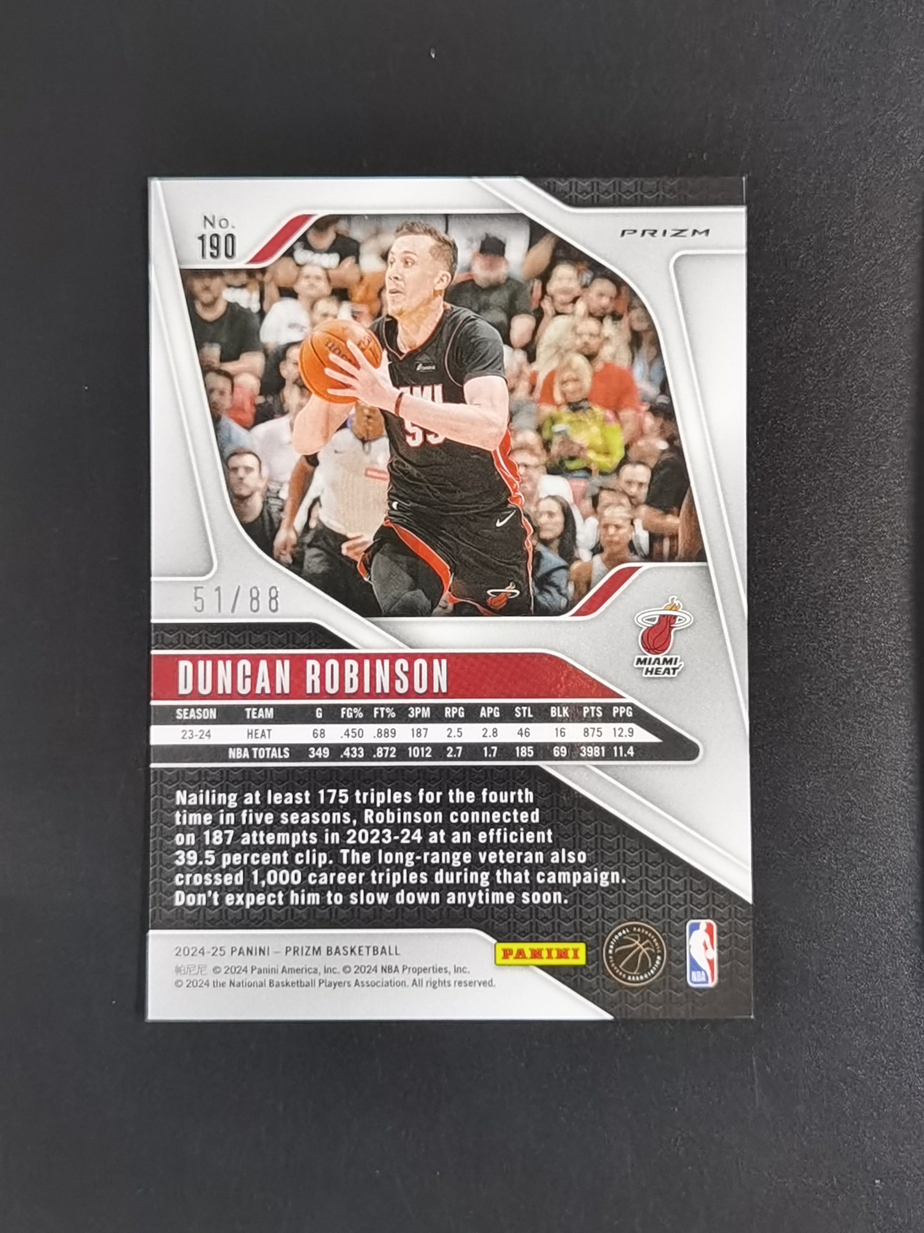 2024-25 Panini Prizm Duncan Robinson 邓肯 罗宾逊 88编 三色波纹折 卡品如图 专收必备