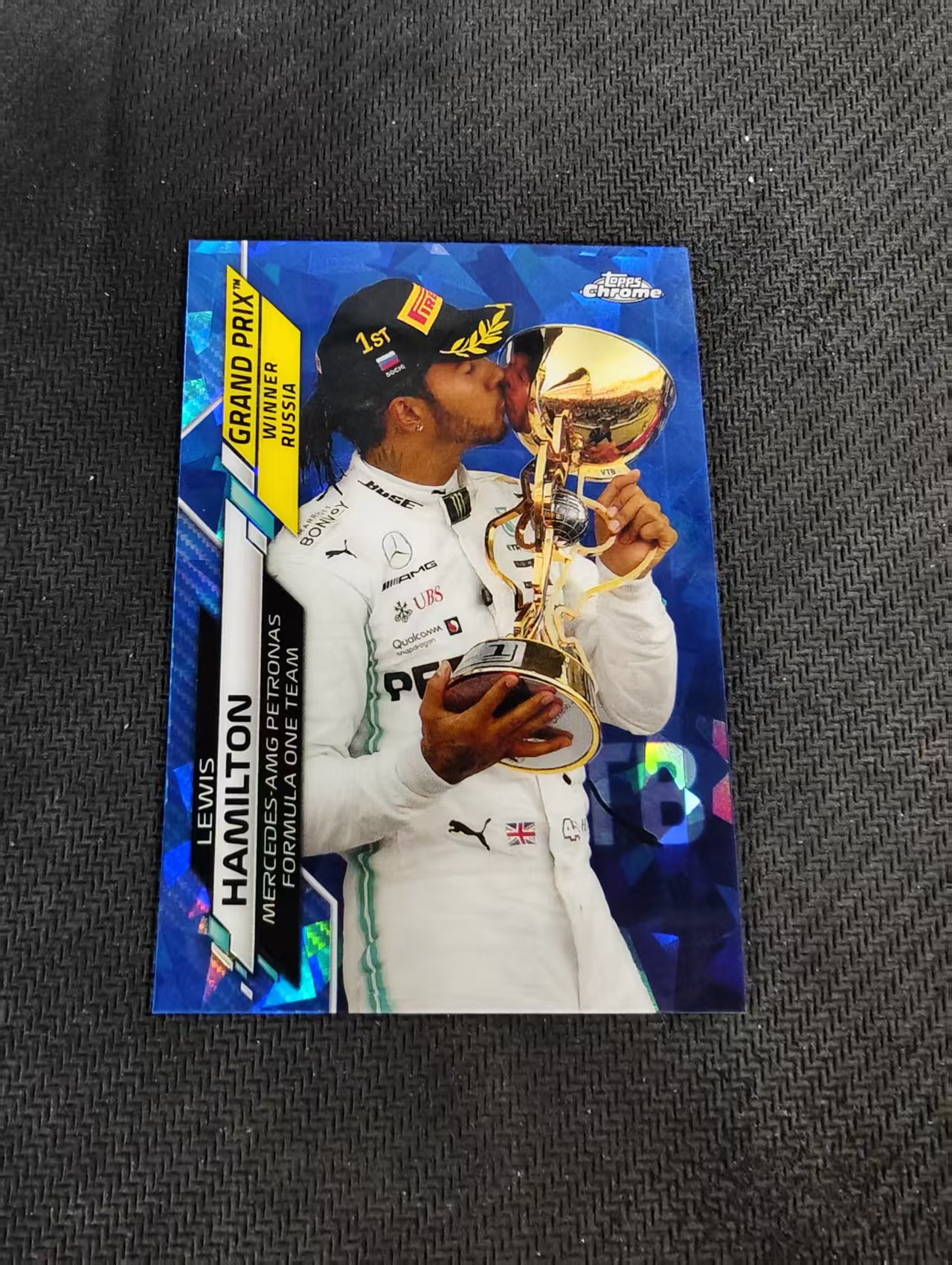 【汽水拍卖】2020 Topps Chrome F1 Lewis Hamilton 元年 方程式赛车 蓝宝石系列 刘易斯 汉密尔顿 梅赛德斯奔驰车队 蓝碎冰折 捧杯