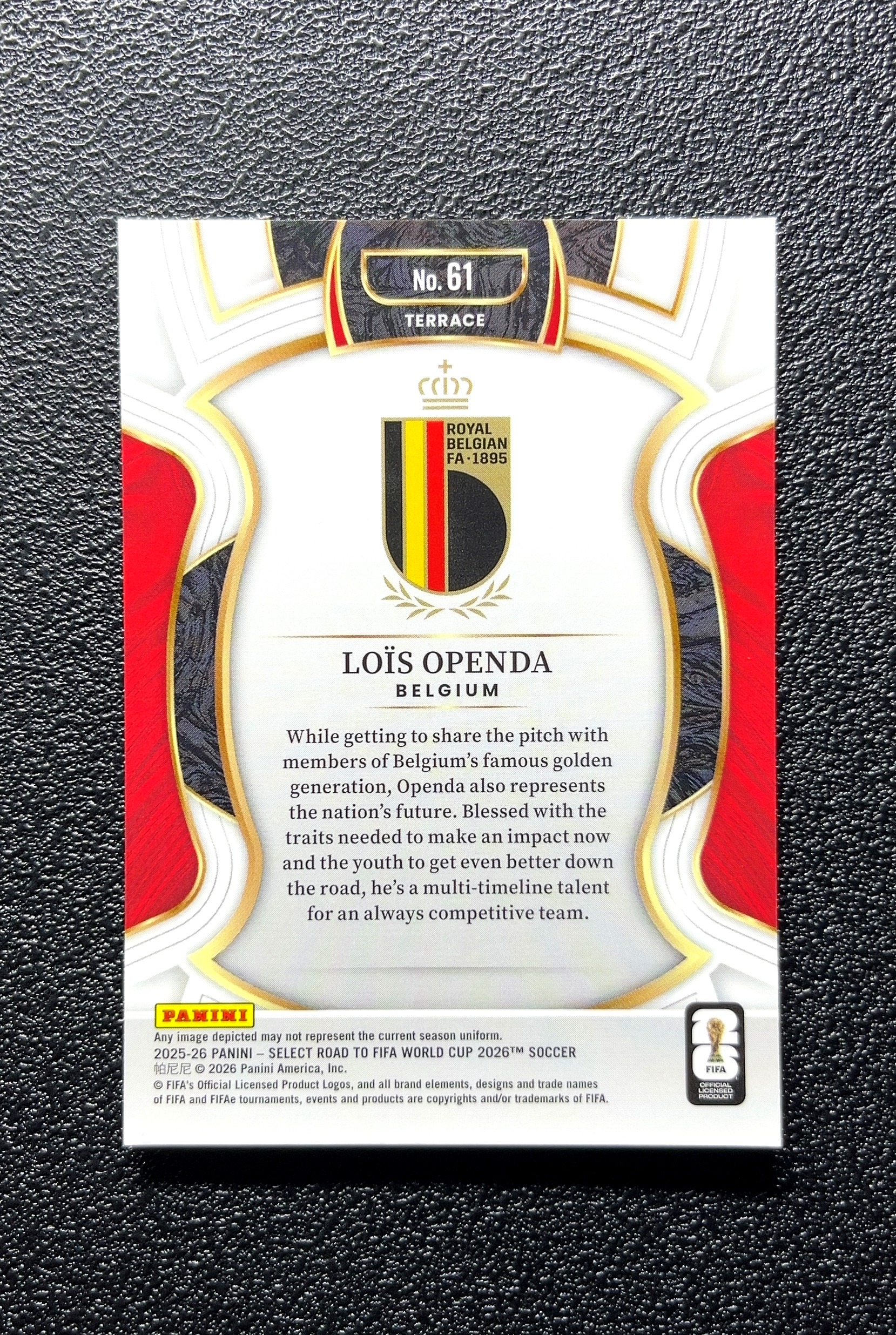 【小白1%代卖】2025 Panini SELECT ROAD TO FIFA WORLD CUP 2026 世界杯之路 Loïs Openda 洛伊斯·奥彭达 卡品如图 高价值 #61 0808